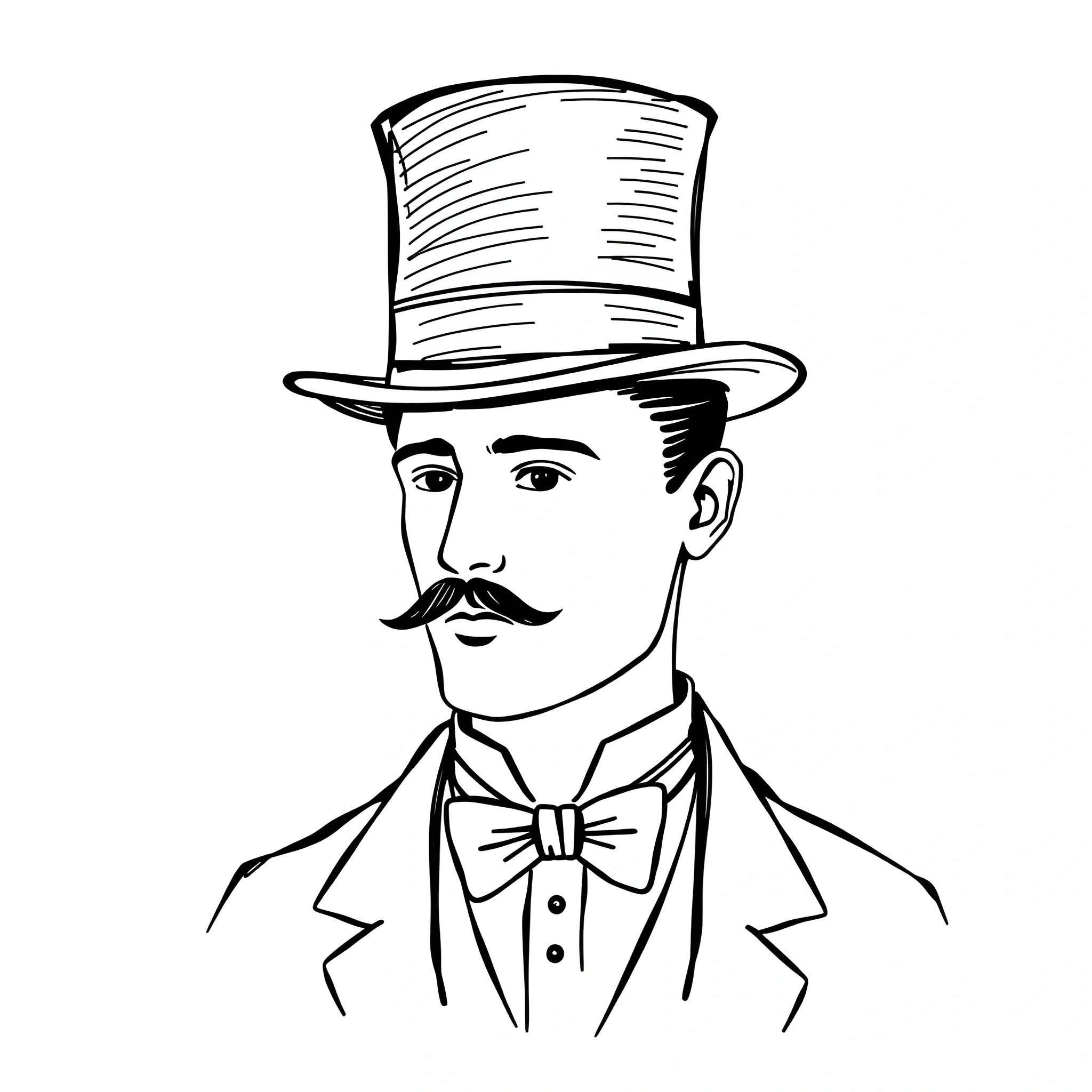 Vintage Gentleman with Top Hat and Mustache Illustration - Free ...