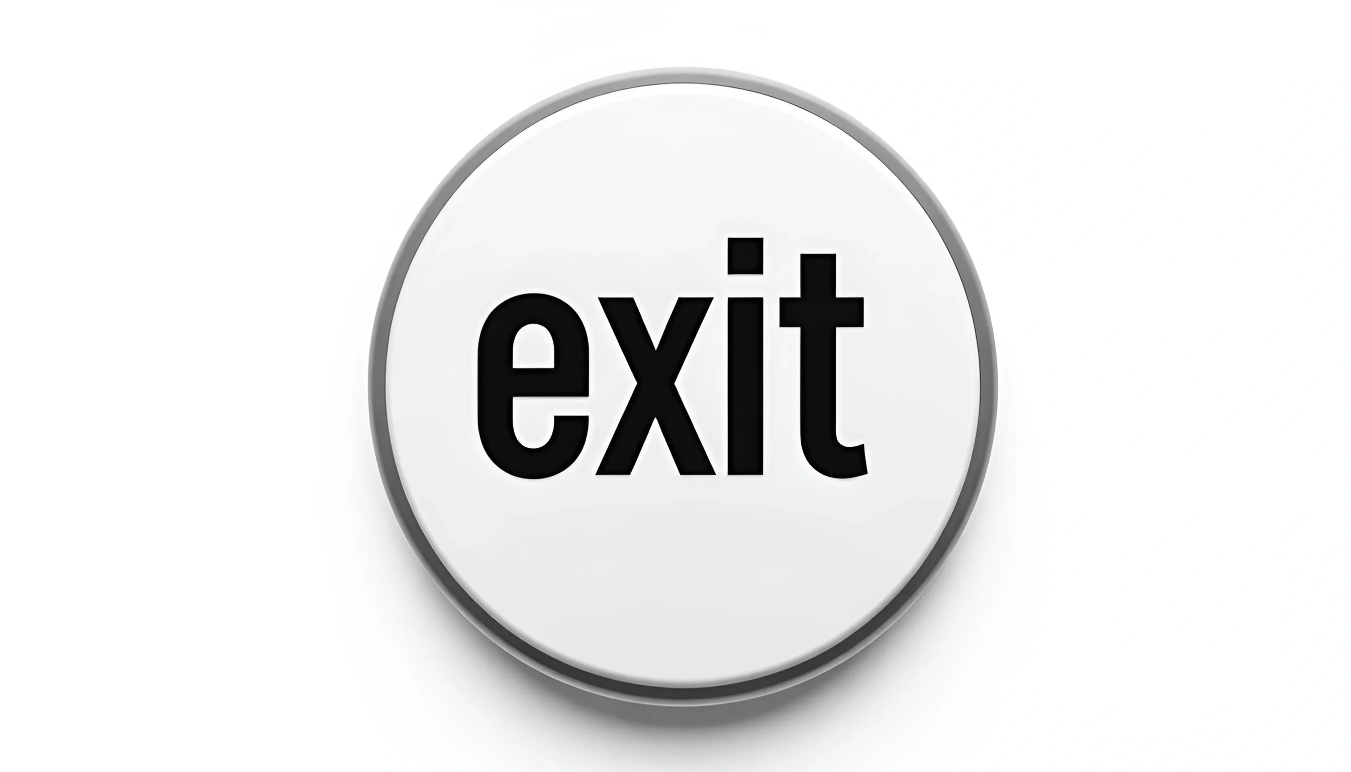 Exit Menu Button Round Exit Button with Bold Black Text - Free Download - AI Scribbles