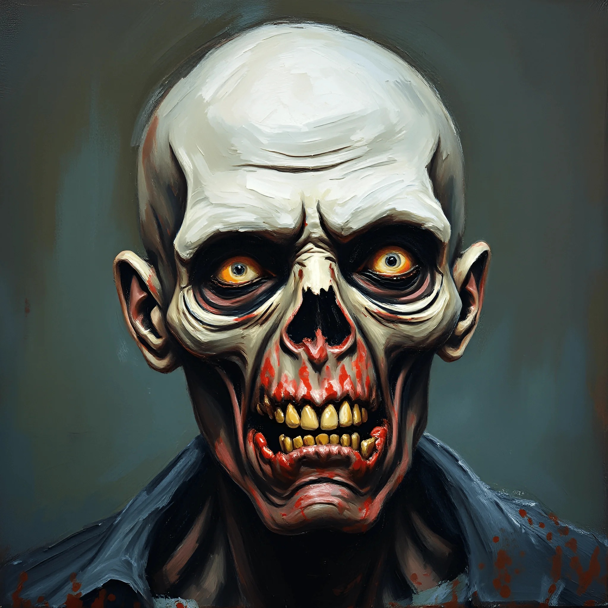 Realistic Zombie Portrait Digital Painting - Free Download - AI Scribbles