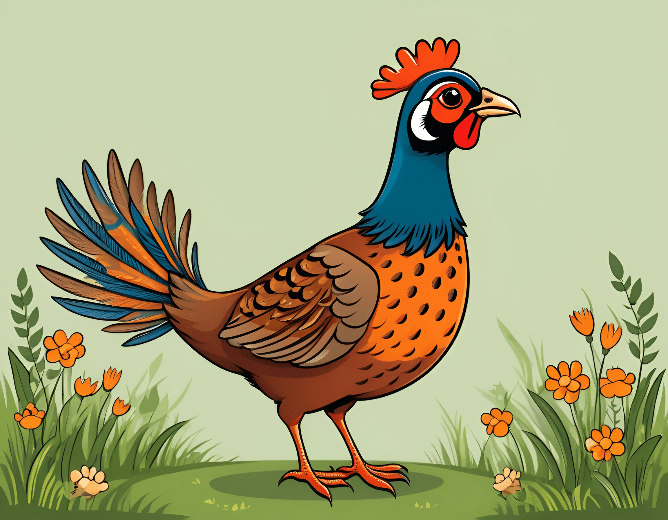 Colorful Rooster Illustration - Free Download - AI Scribbles