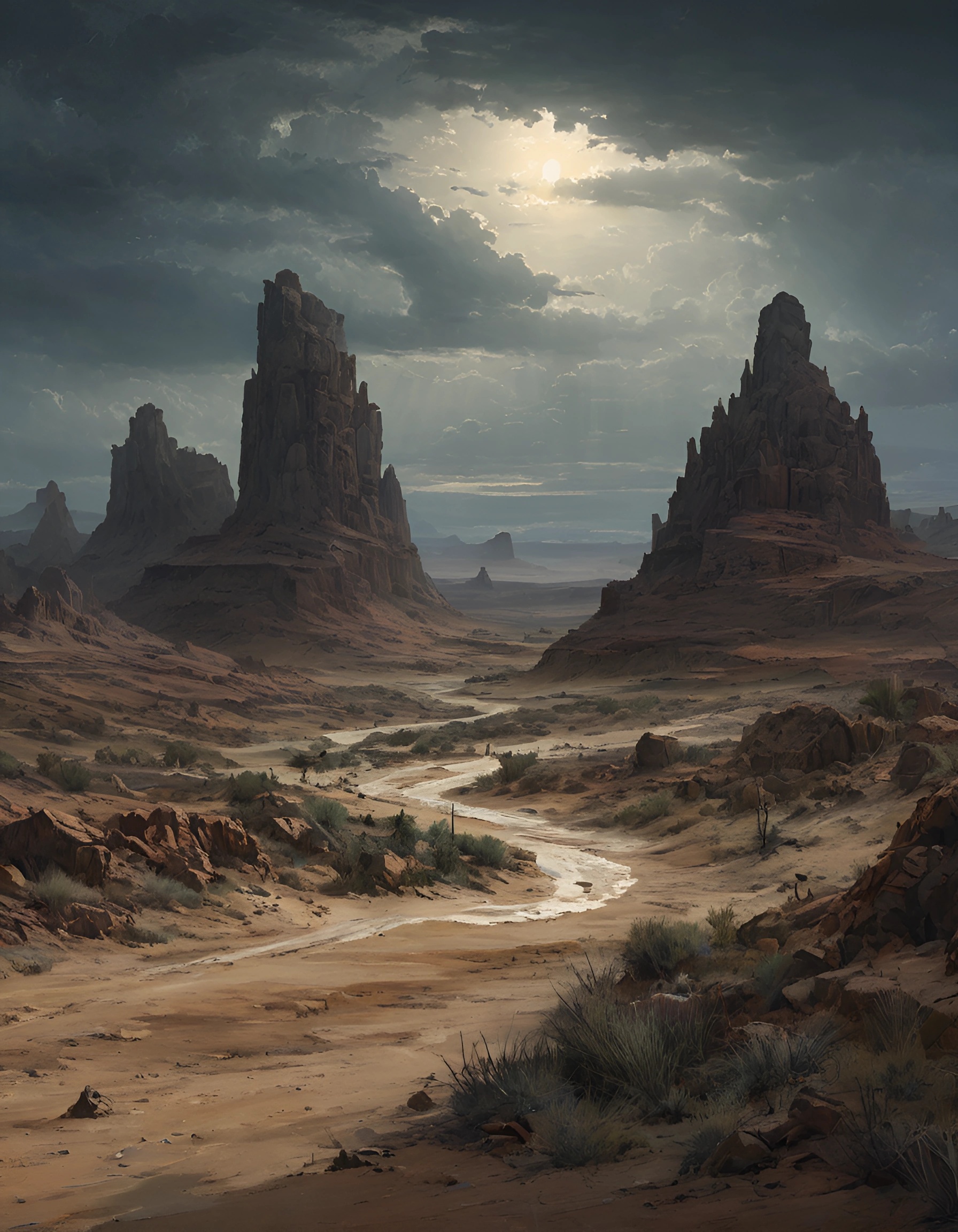 Majestic Desert Landscape at Dusk - Free Download - AI Scribbles