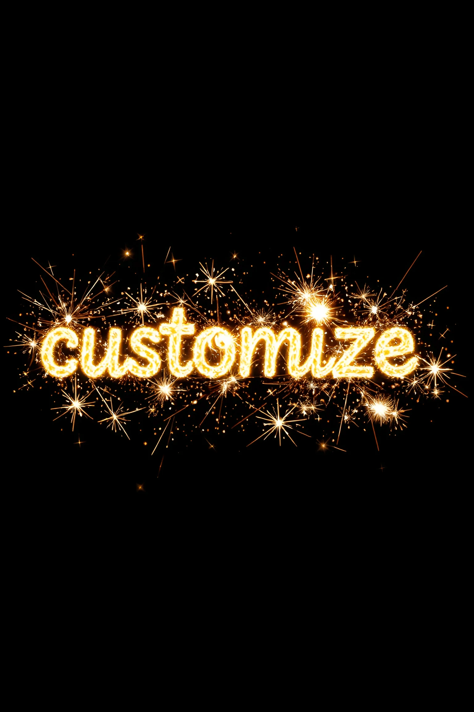 Sparklers Forming The Word Customize - Free Download - AI Scribbles
