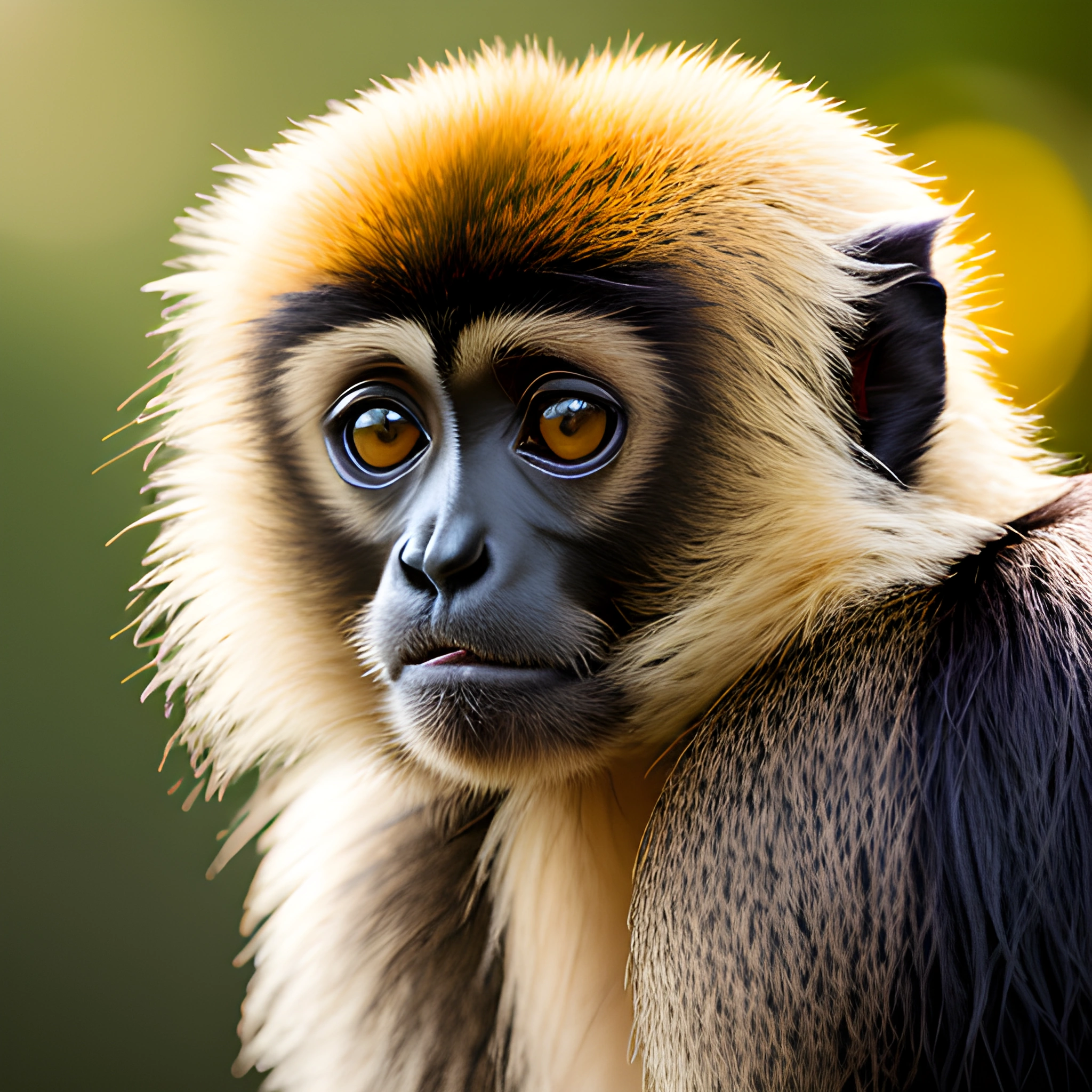monkey with a yellow mohawk on its head