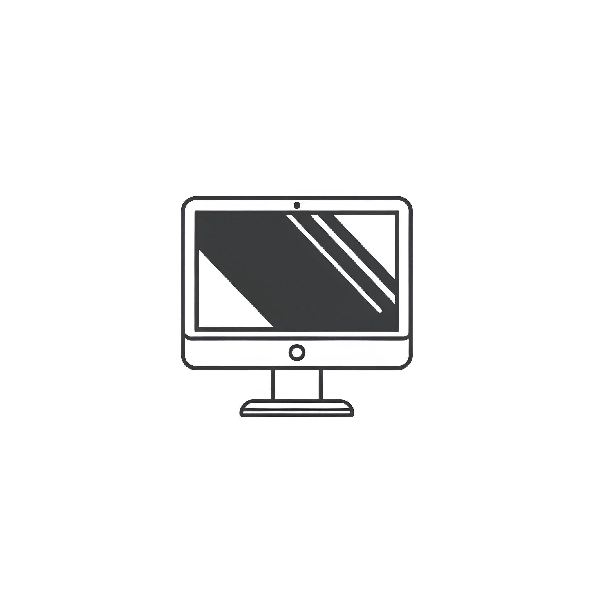 Computer Icon Out Line Images Desktop Computer Icon Outline - Free Download - AI Scribbles