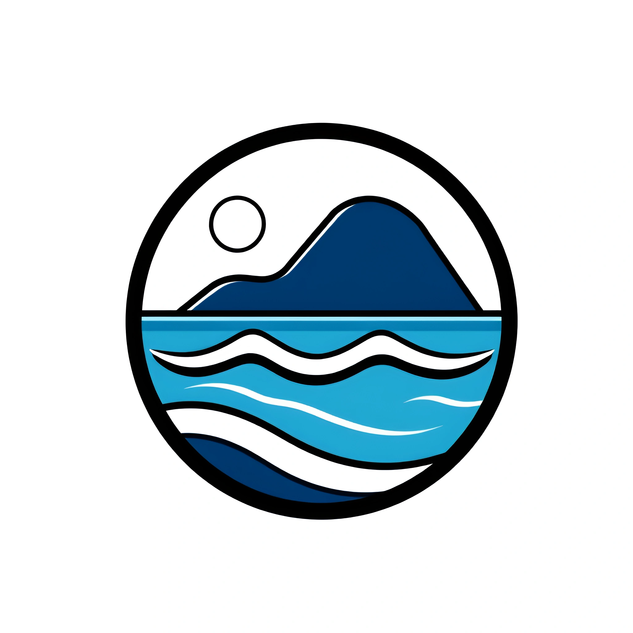 Abstract Ocean Wave And Mountain Icon - Free Download - AI Scribbles
