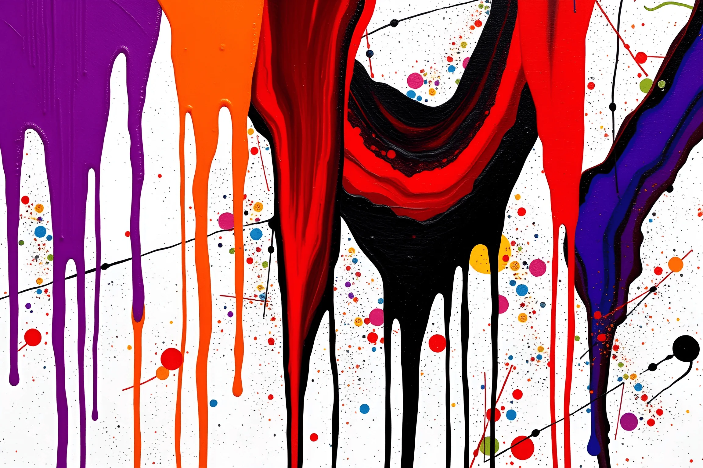 Abstract Paint Drip and Splatter Art - Free Download - AI Scribbles