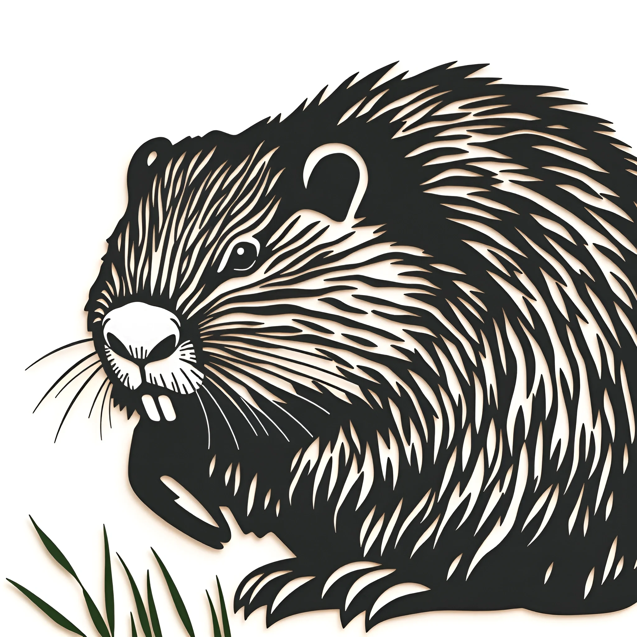 Laser Cut Wood Beaver Wall Art - Free Download - AI Scribbles
