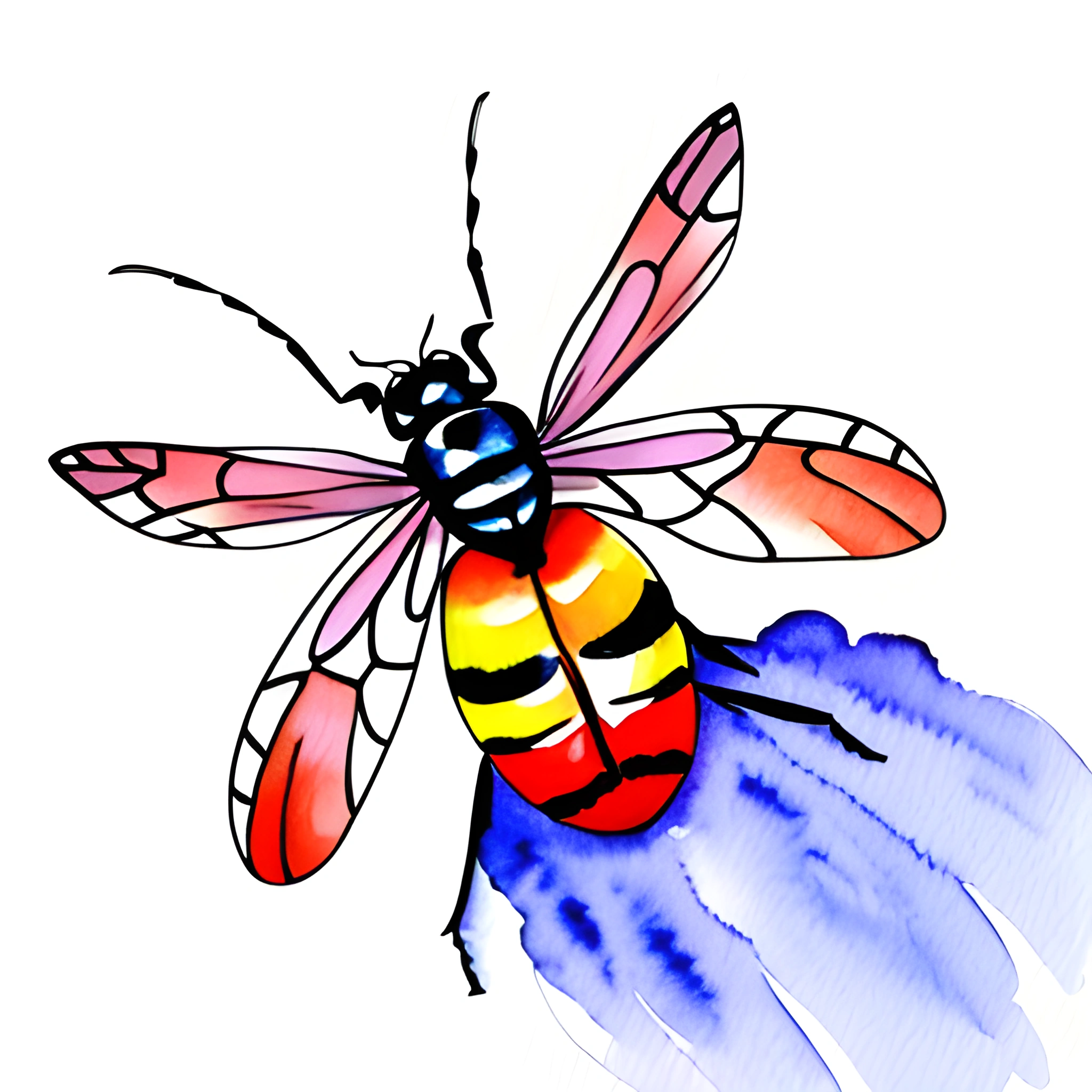 Colorful Watercolor Insect Illustration - Free Download - AI Scribbles