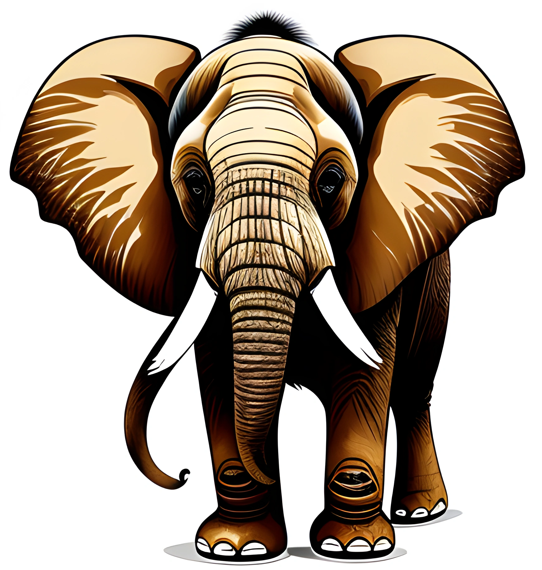 vector illustration of a big elephant with tusks and tusks
