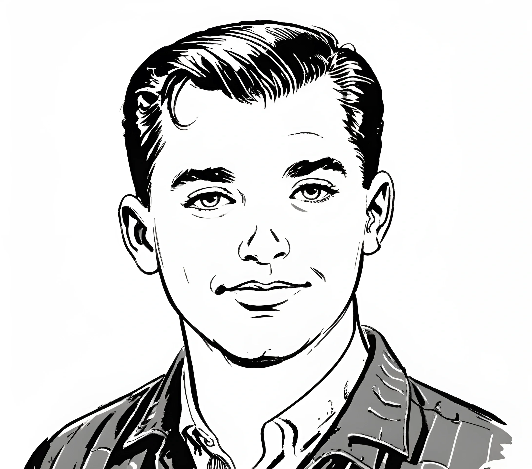 Stylized Black and White Portrait of a Young Man - Free Download - AI ...