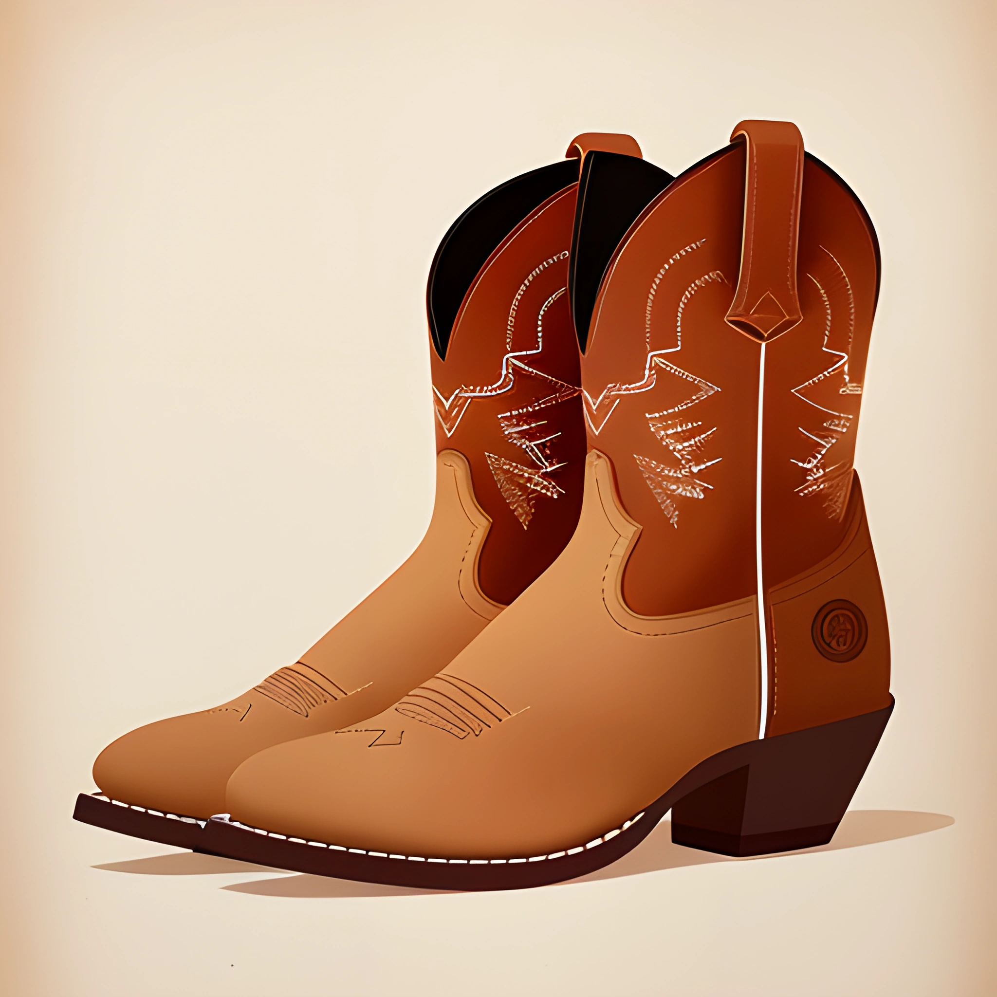 cowboy boots with a brown sole and a brown heel