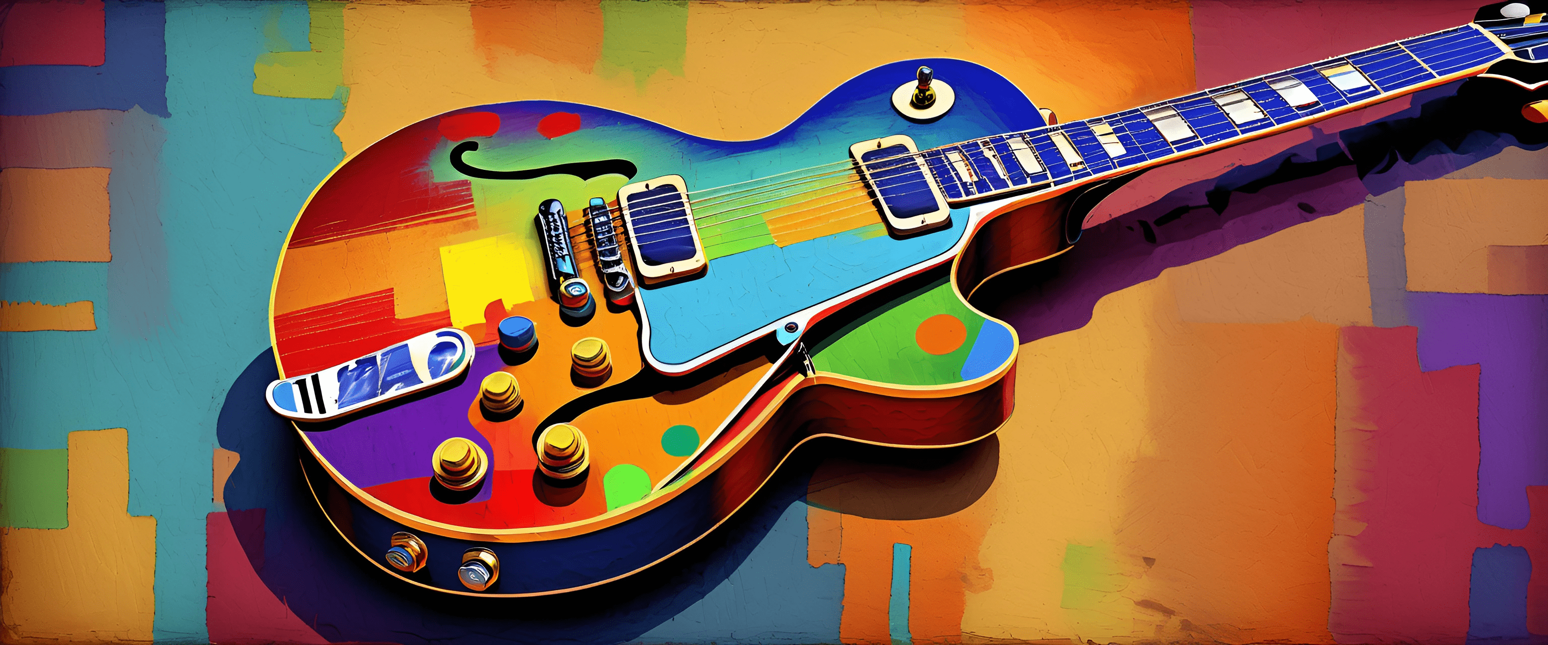 Guitar Pattern Colorful Colorful Abstract Electric Guitar - Free Download - AI Scribbles