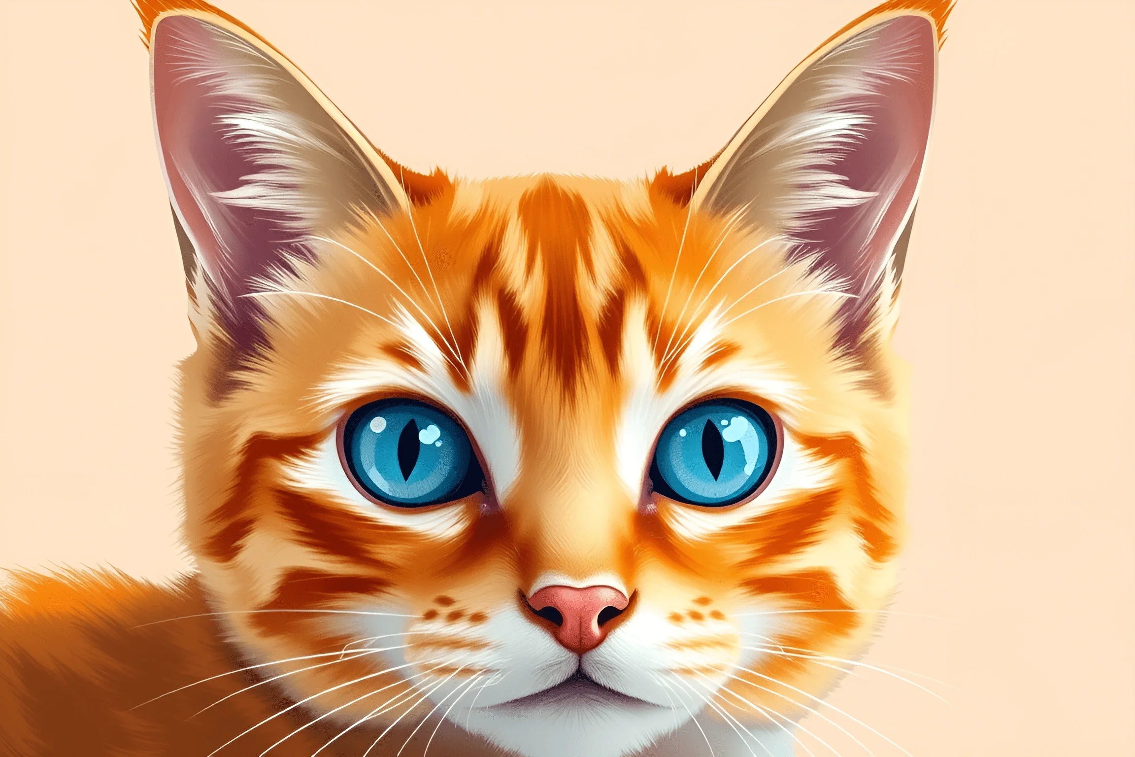 Close-up Portrait of Orange Tabby Cat with Blue Eyes - Free Download ...
