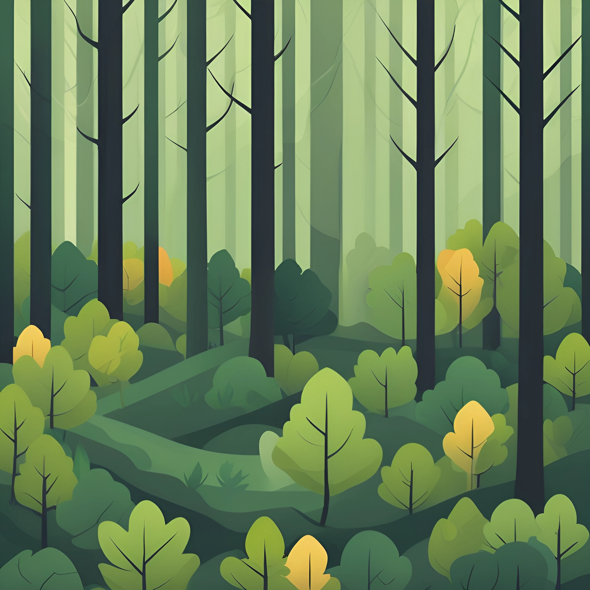 Forest Stylisation Stylized Forest Landscape - Free Download - AI Scribbles