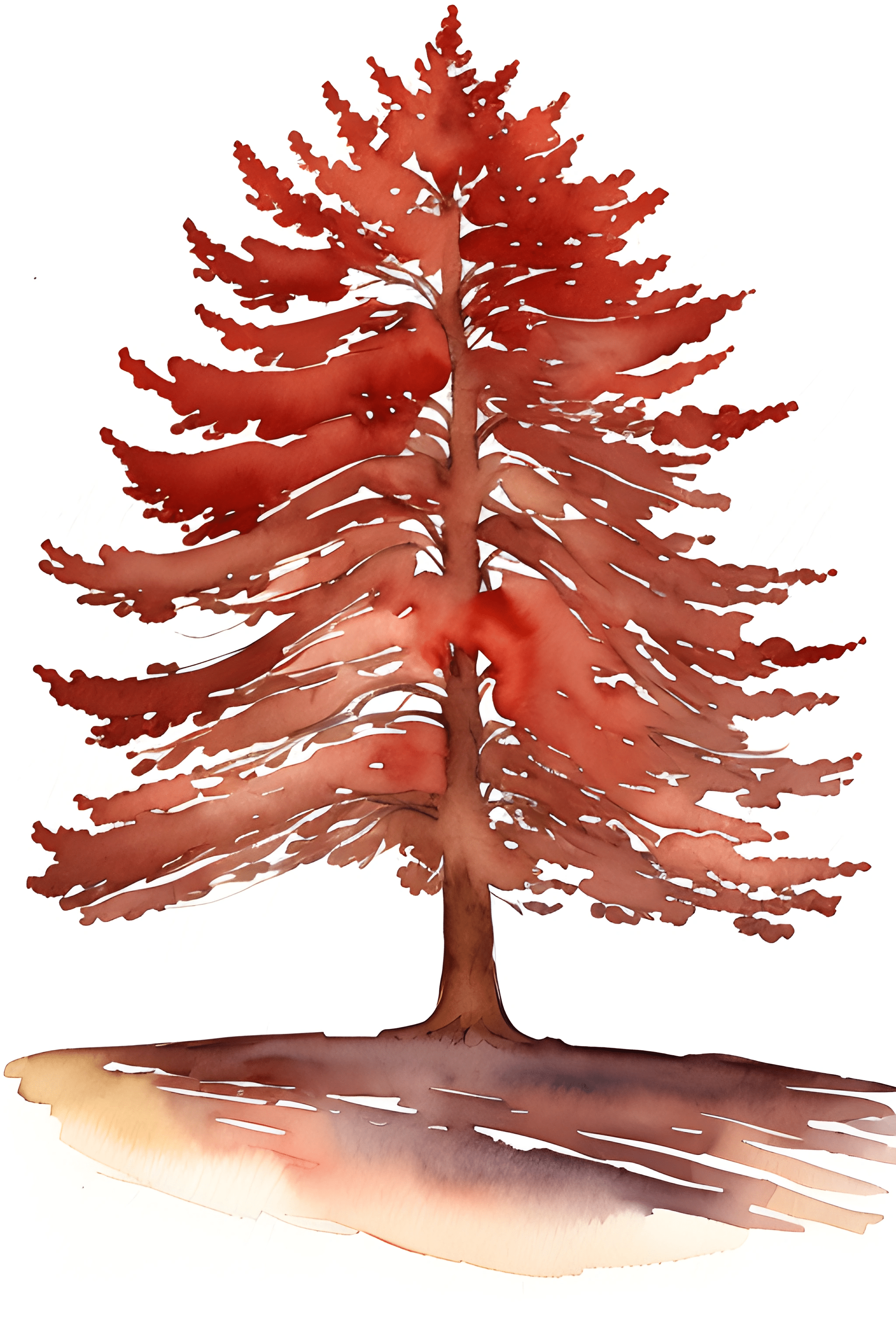 Watercolor Pine Tree - Free Download - AI Scribbles