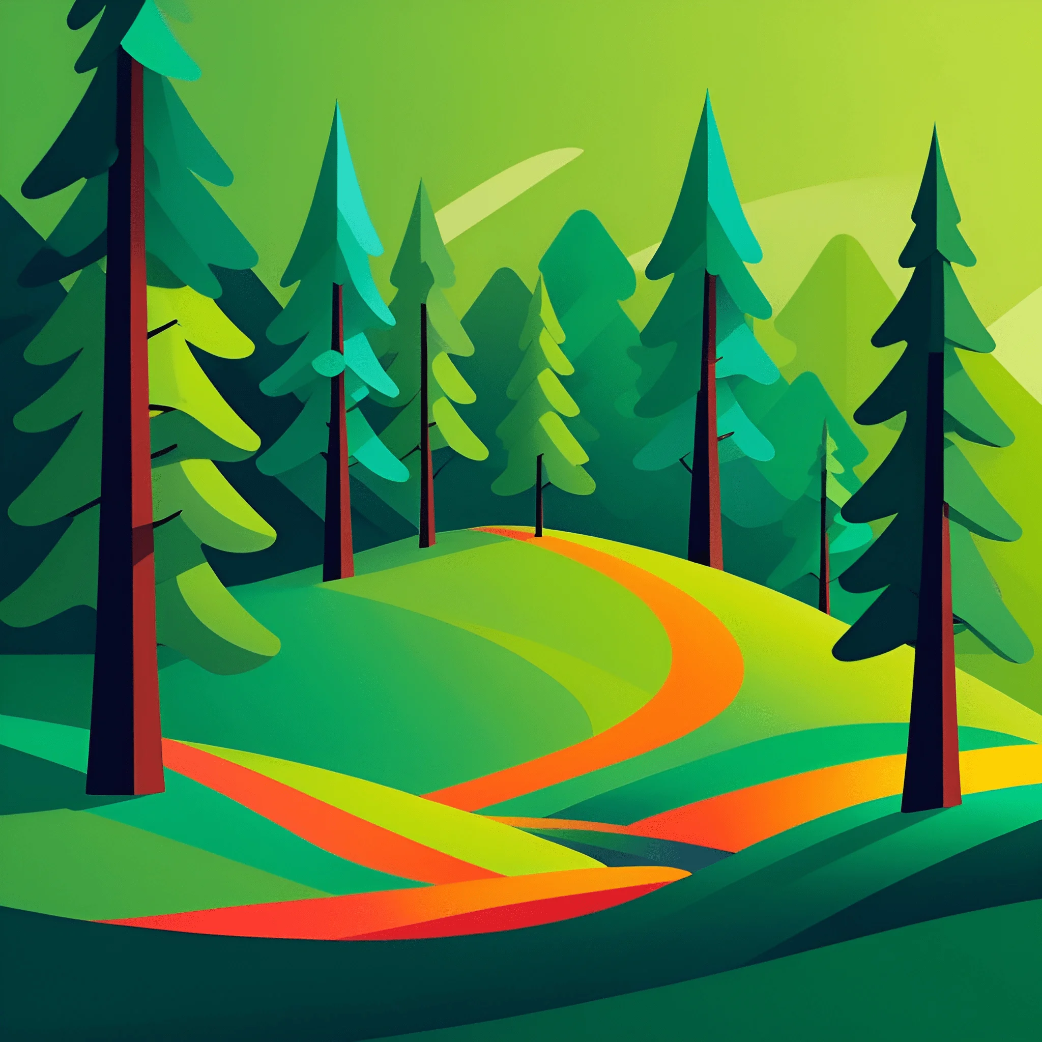 Forest Stylisation Stylized Forest Landscape - Free Download - AI Scribbles