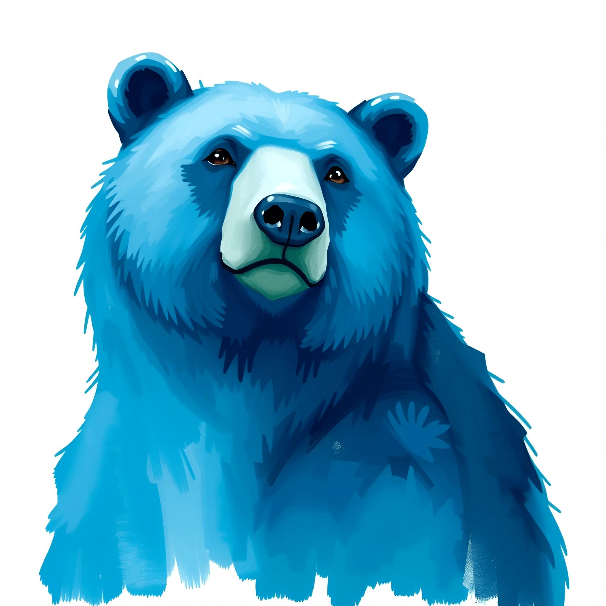 Blue Digital Painting of Bear Portrait - Free Download - AI Scribbles