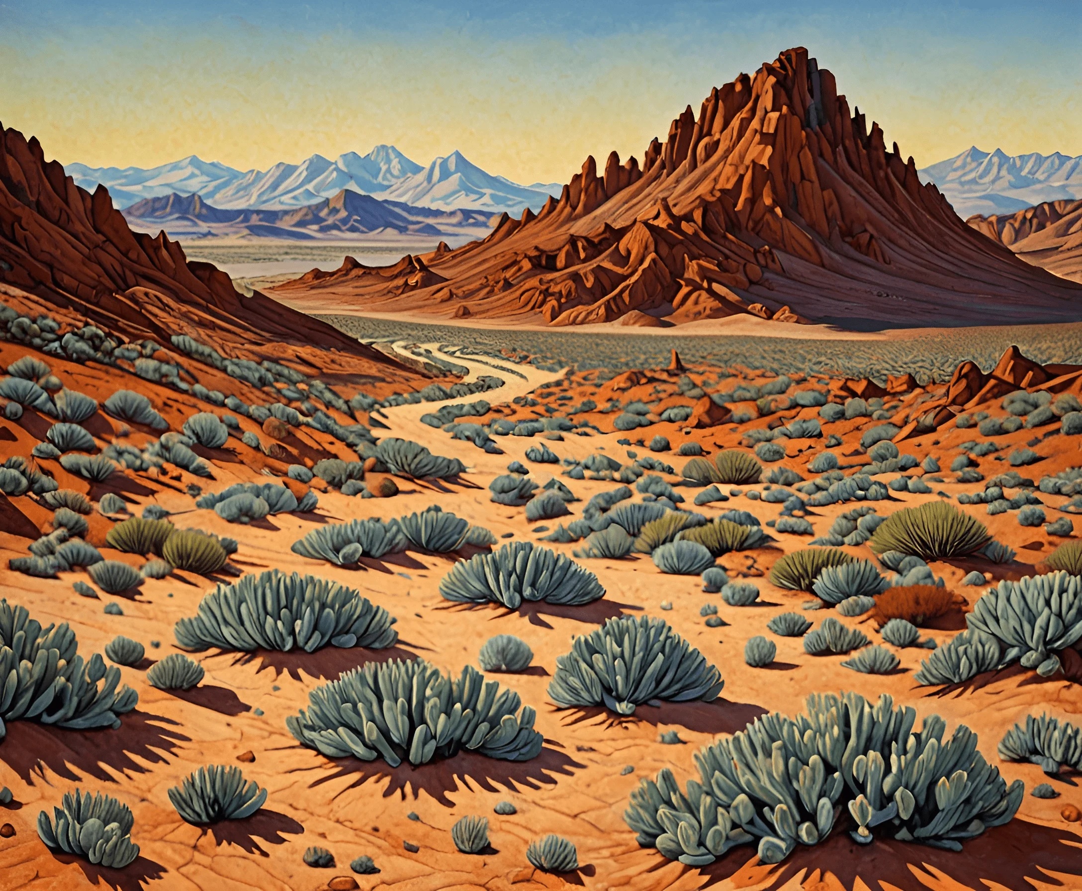 Desert Landscape with Mountains - Free Download - AI Scribbles