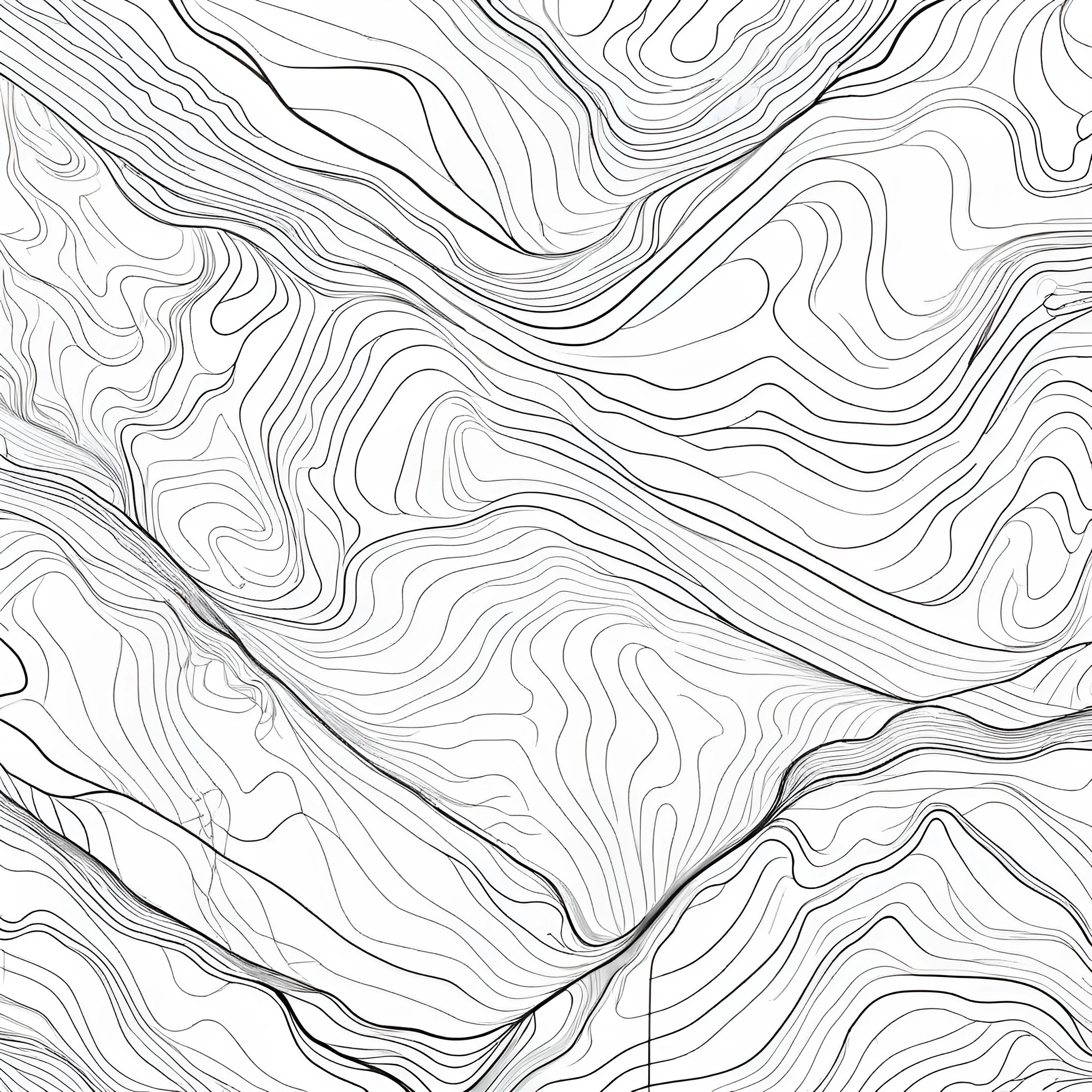 Abstract Black and White Contour Line Drawing - Free Download - AI ...