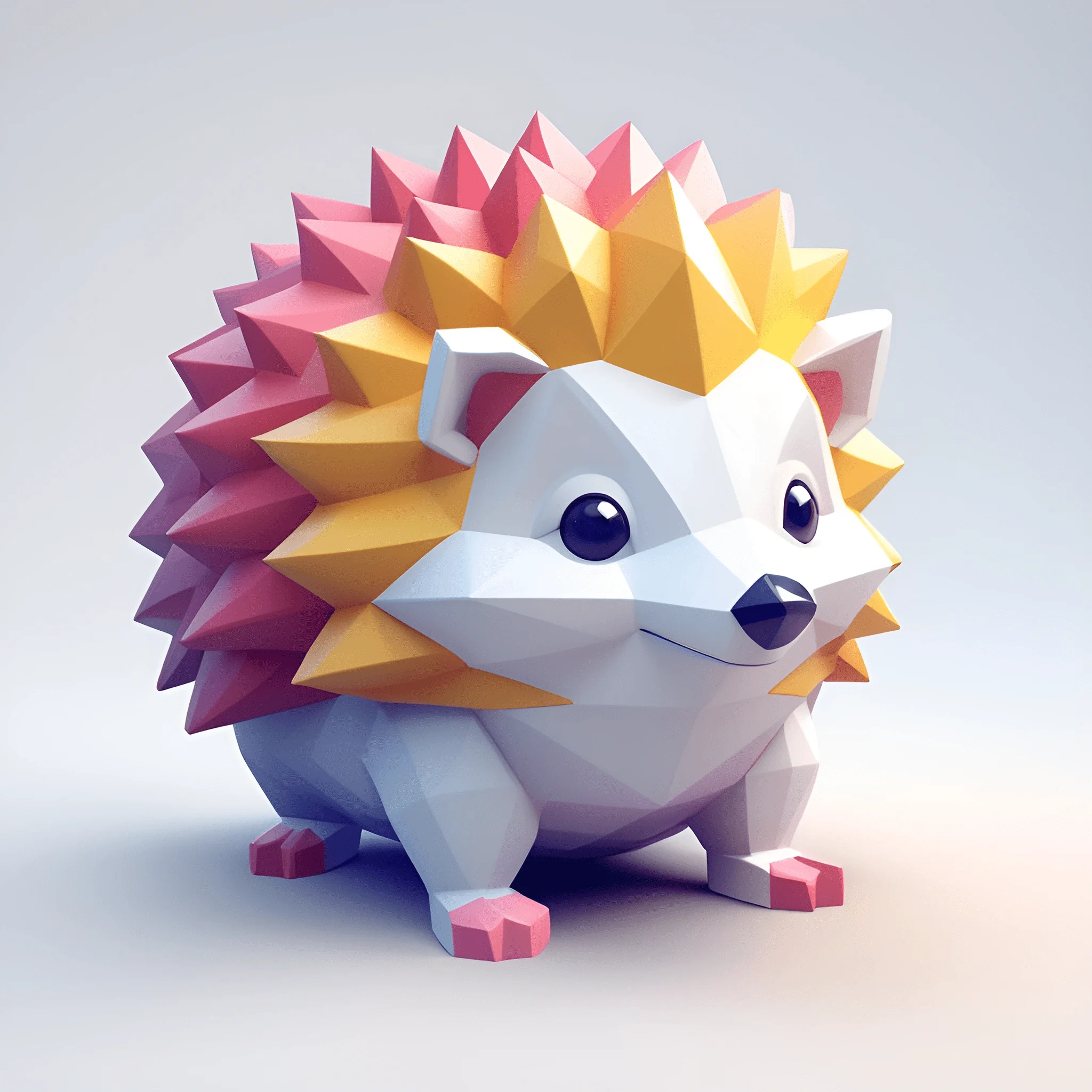 Colorful Low Poly Hedgehog - Free Download - AI Scribbles