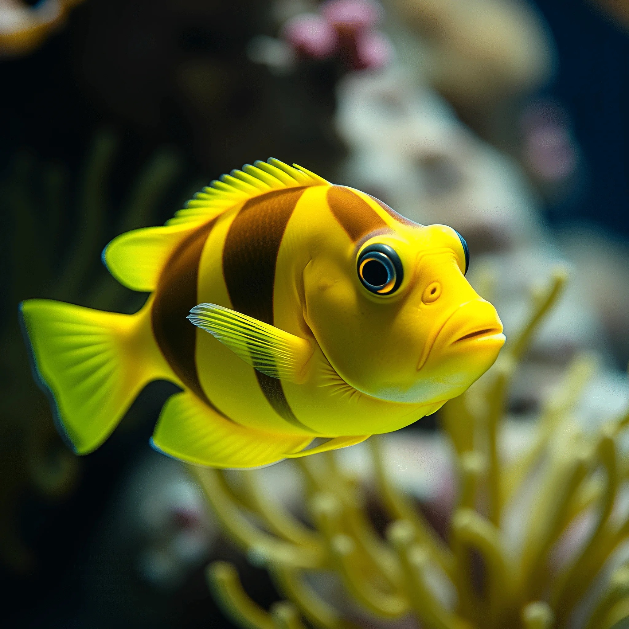 Yellowb Fish Colorful Yellow and Black Fish in Coral Reef - Free Download - AI Scribbles