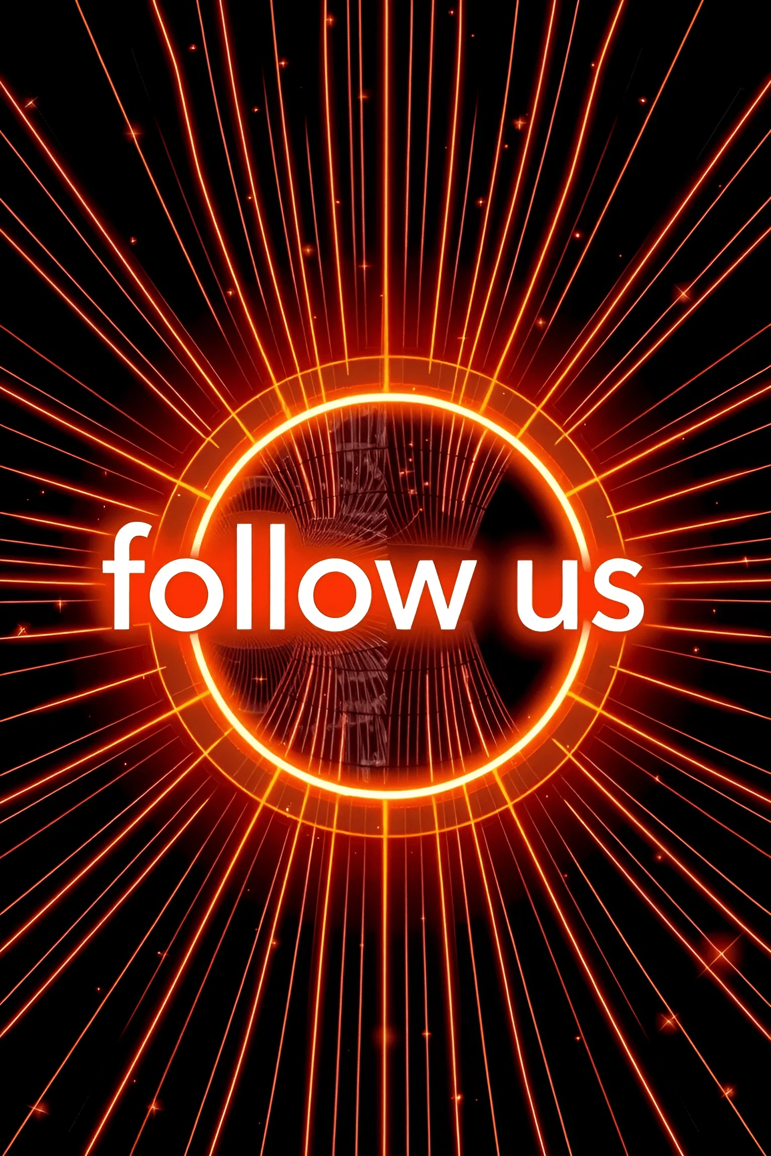 Neon Orange Follow Us Sign With Radiating Lines - Free Download - AI ...