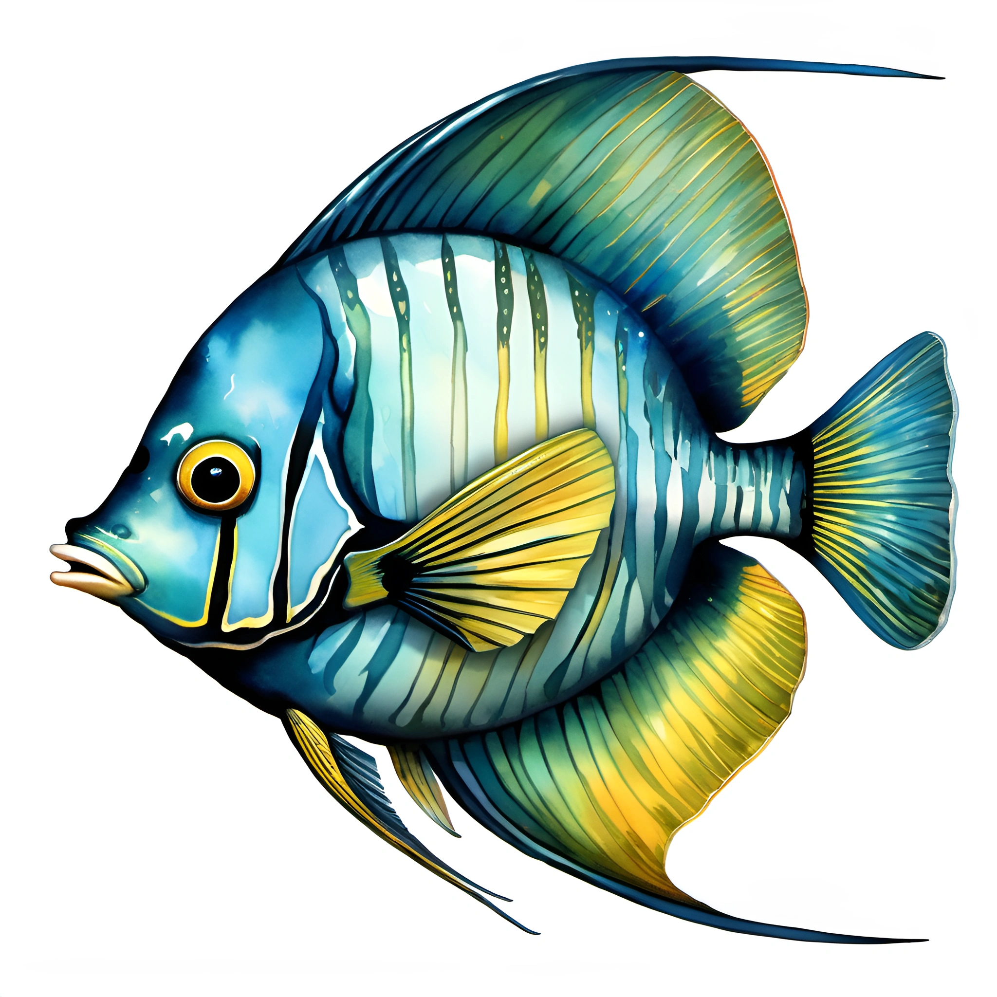 Angelfish Graphics Vibrant Angelfish Illustration - Free Download - AI Scribbles