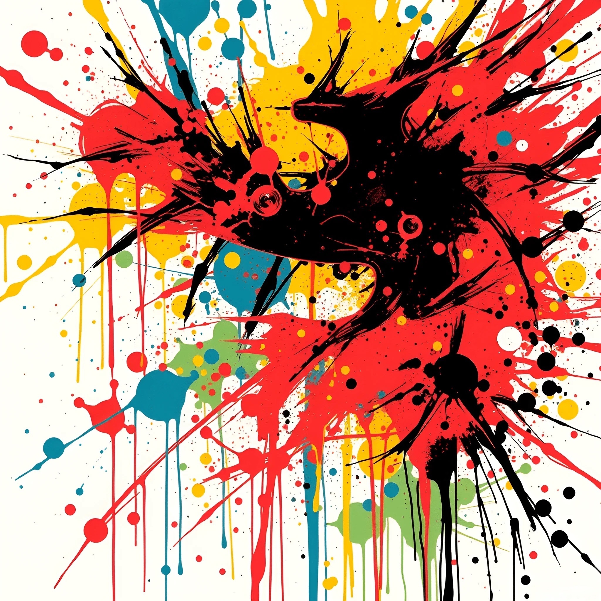 Abstract Colorful Splatter Art - Free Download - AI Scribbles