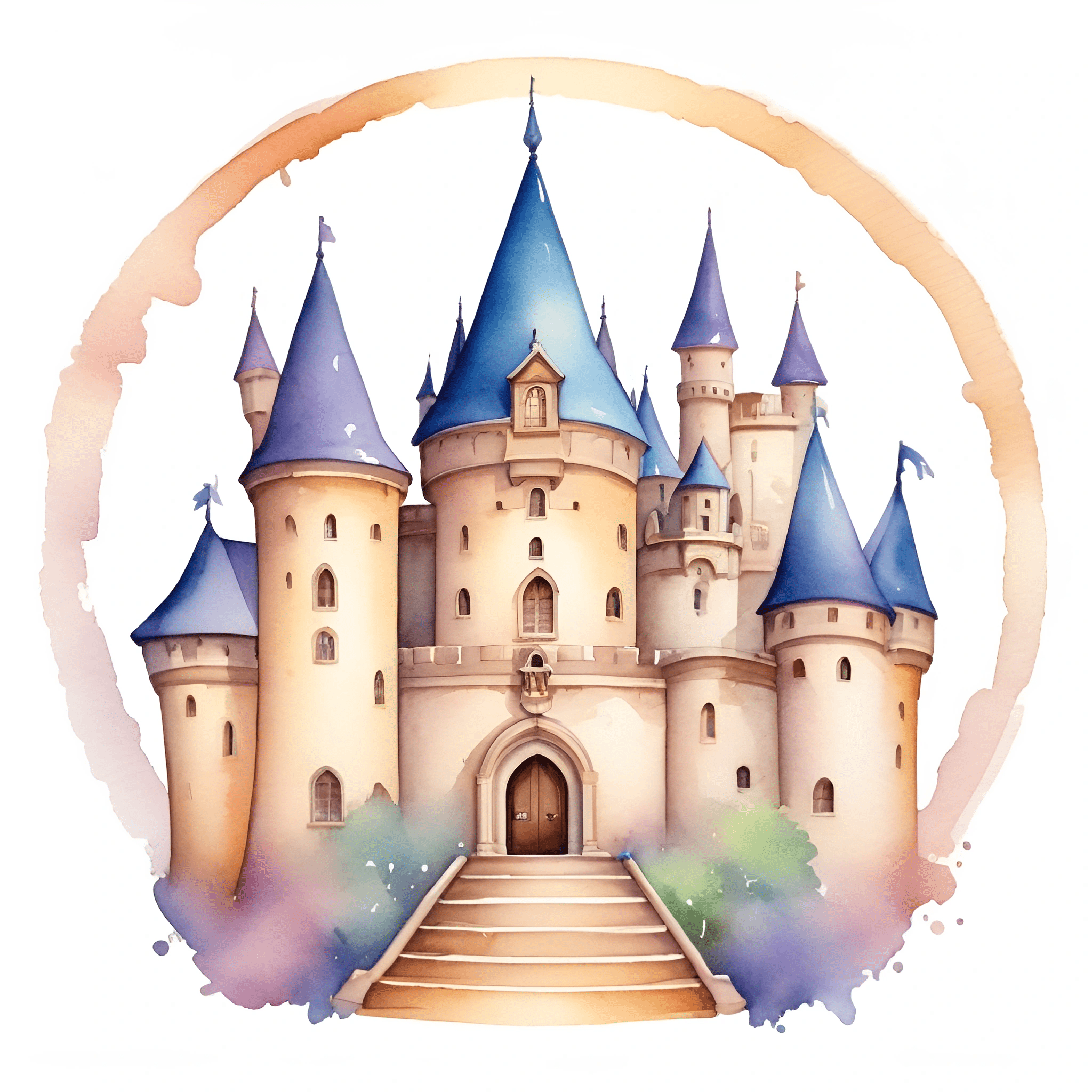 Fantasy Castle Watercolor Painting - Free Download - AI Scribbles