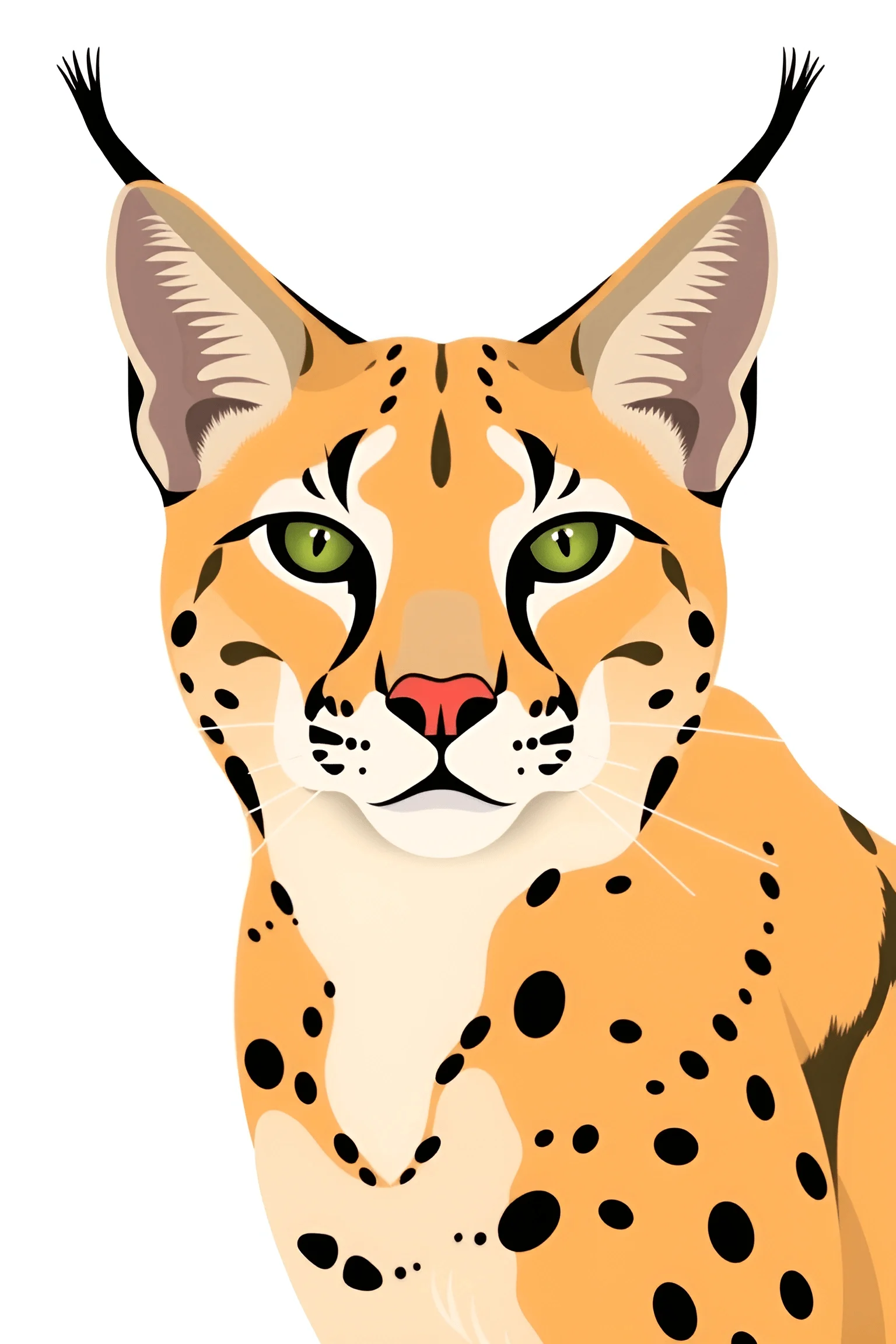 Vector Illustration Of A Serval Cat - Free Download - AI Scribbles