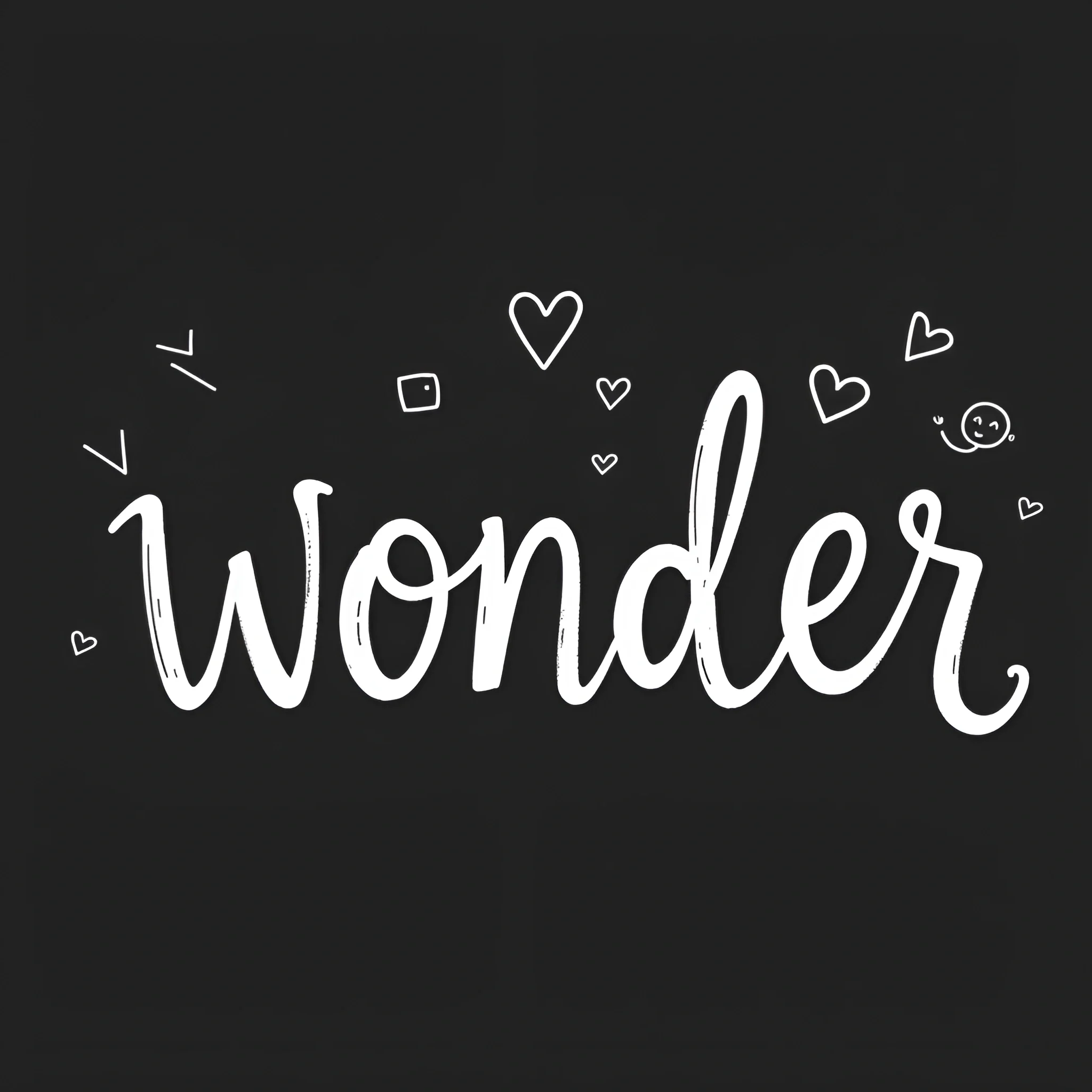 Wonder Cursive Blue Handwritten 'Wonder' Typography with Heart Doodles - Free Download - AI ...