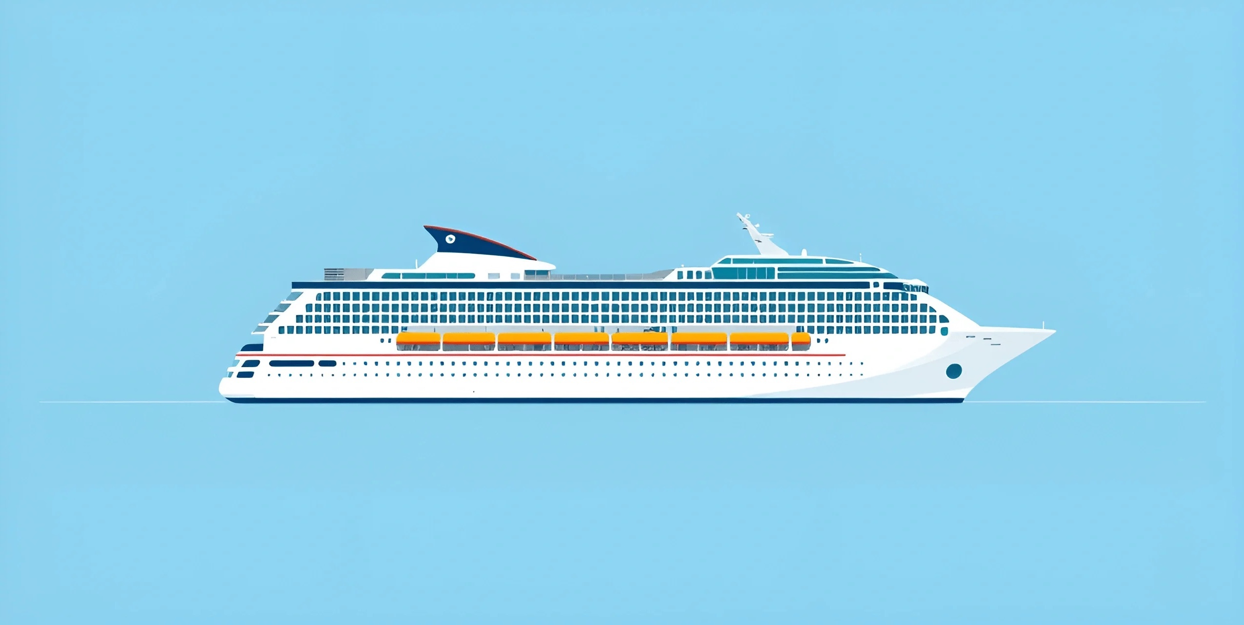 Modern Cruise Ship Side View Illustration - Free Download - AI Scribbles