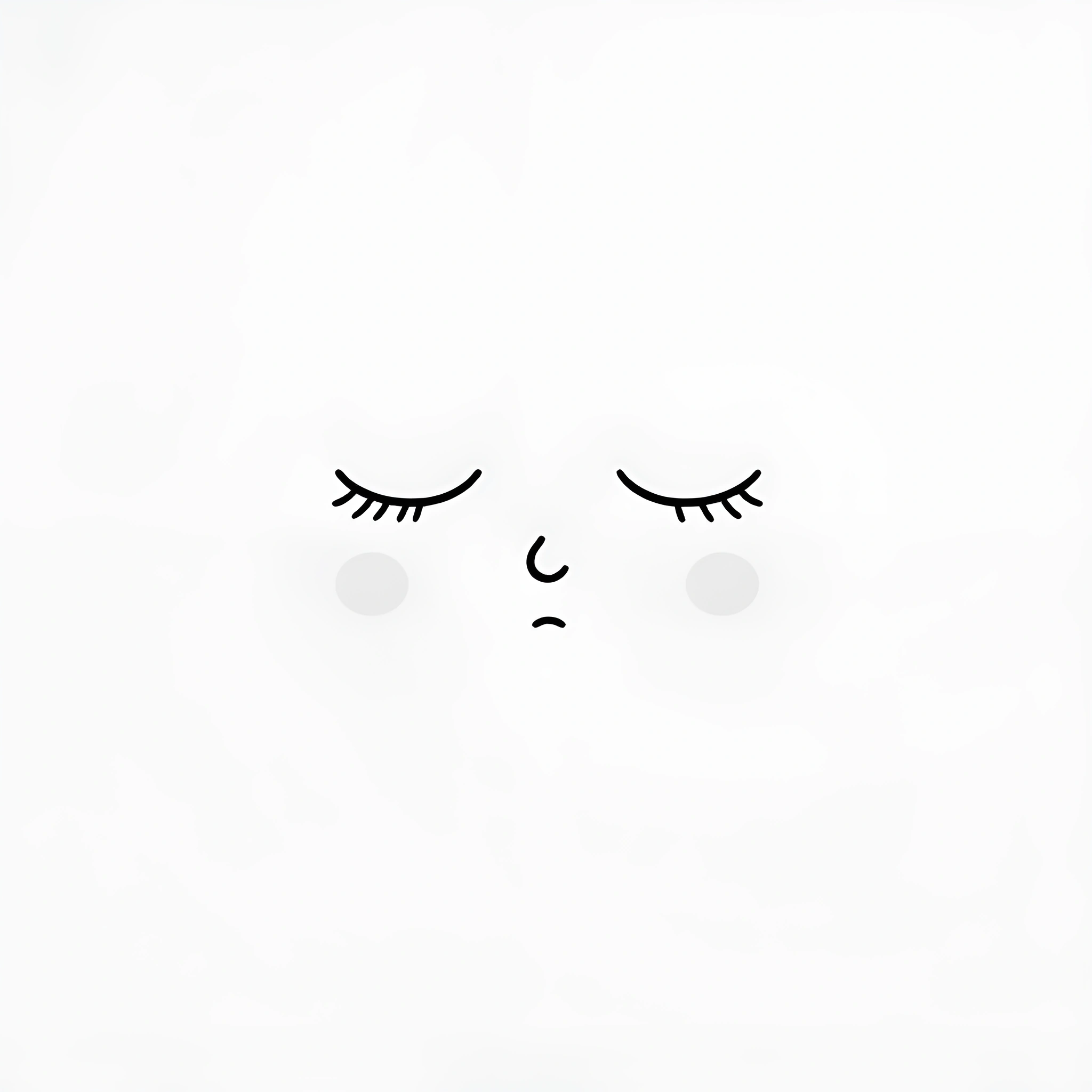 Minimalist Sad Face Illustration - Free Download - AI Scribbles
