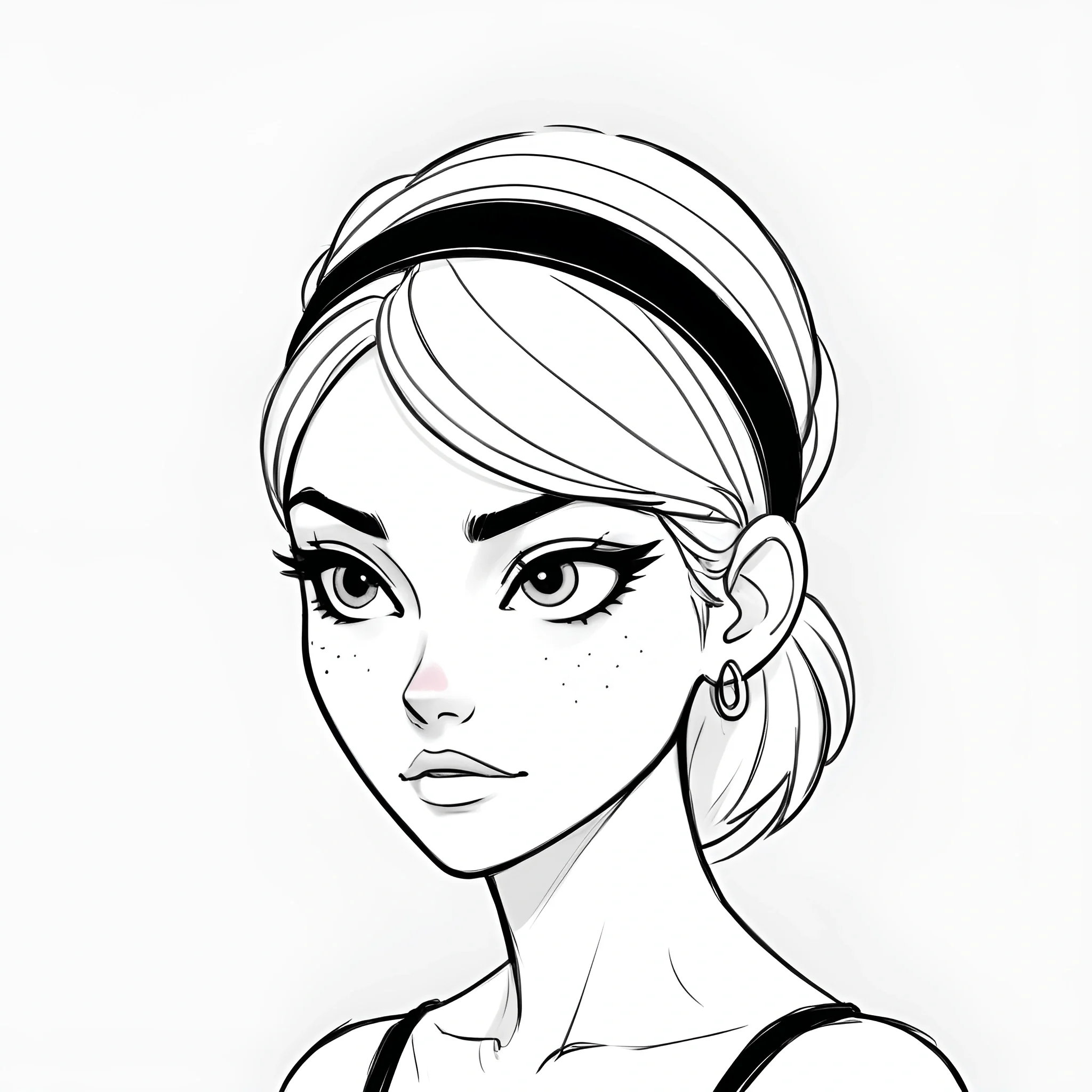 Stylized Portrait of a Young Woman - Free Download - AI Scribbles