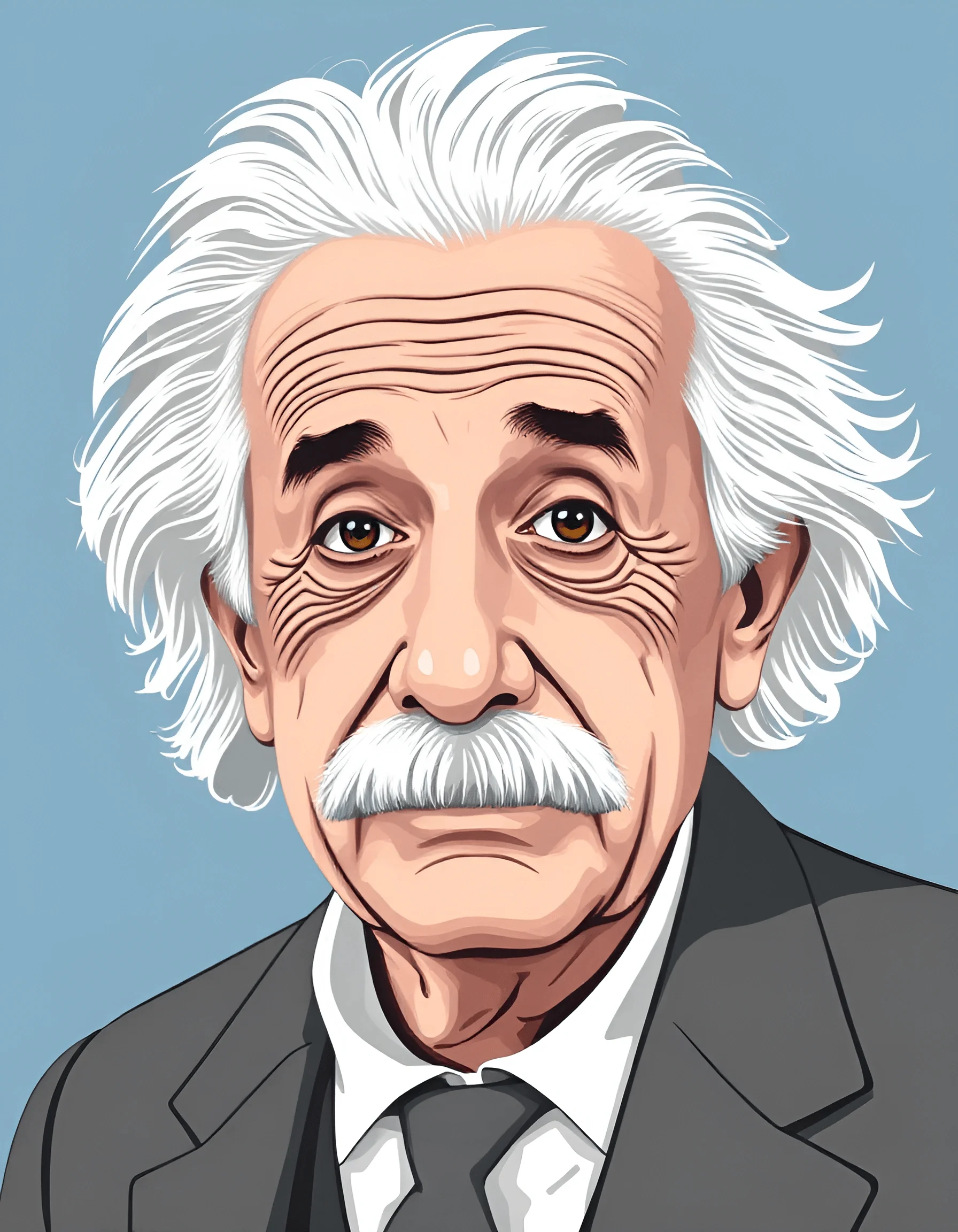 Vector Portrait of Albert Einstein - Free Download - AI Scribbles