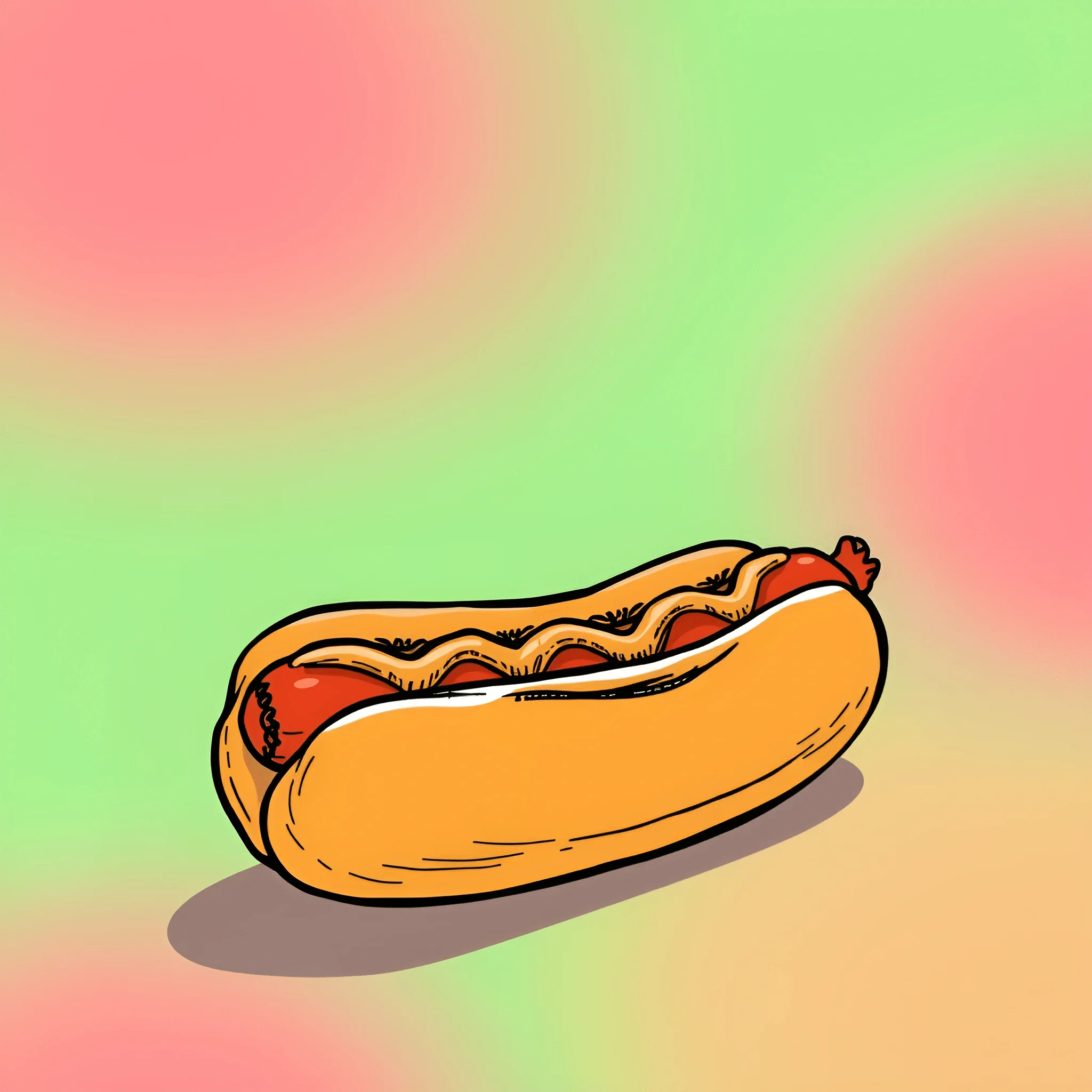 Backgroundpowerpoint Hot Dog Illustrated Hot Dog on Colorful Background - Free Download - AI Scribbles
