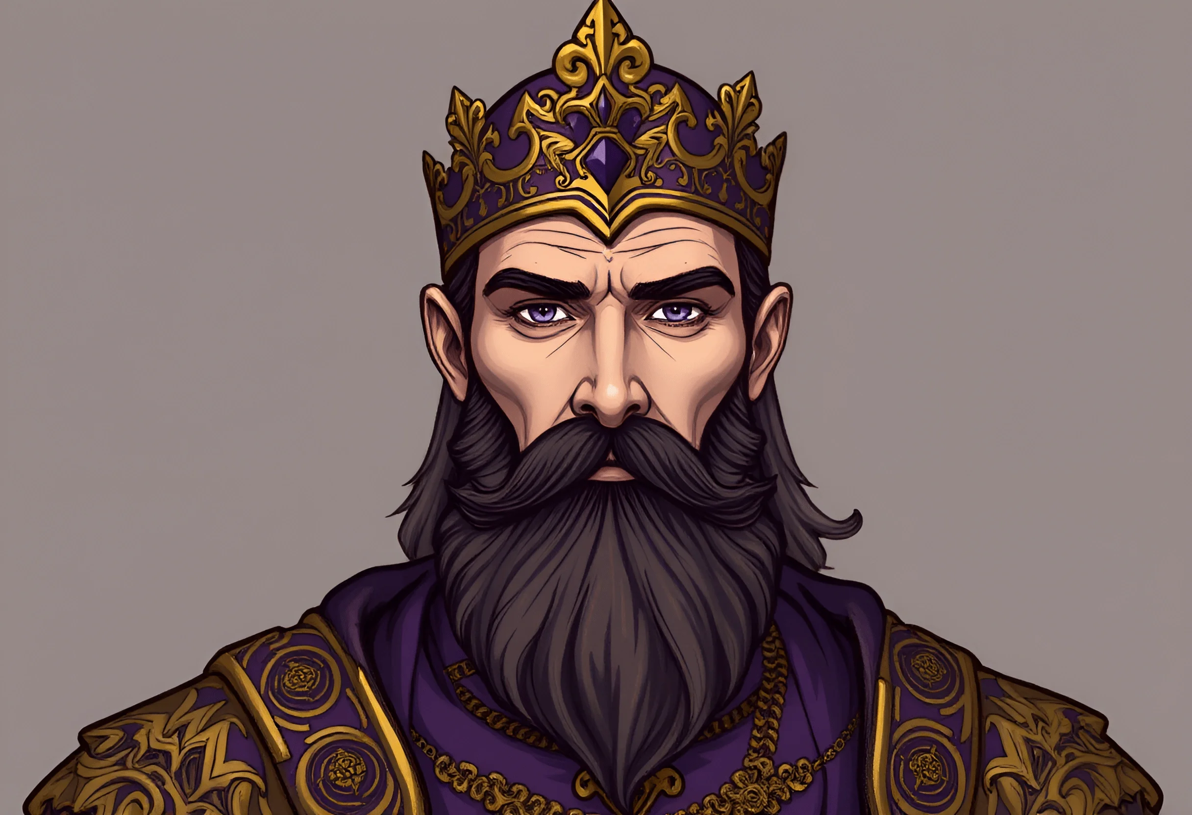 Regal King Portrait Illustration - Free Download - AI Scribbles