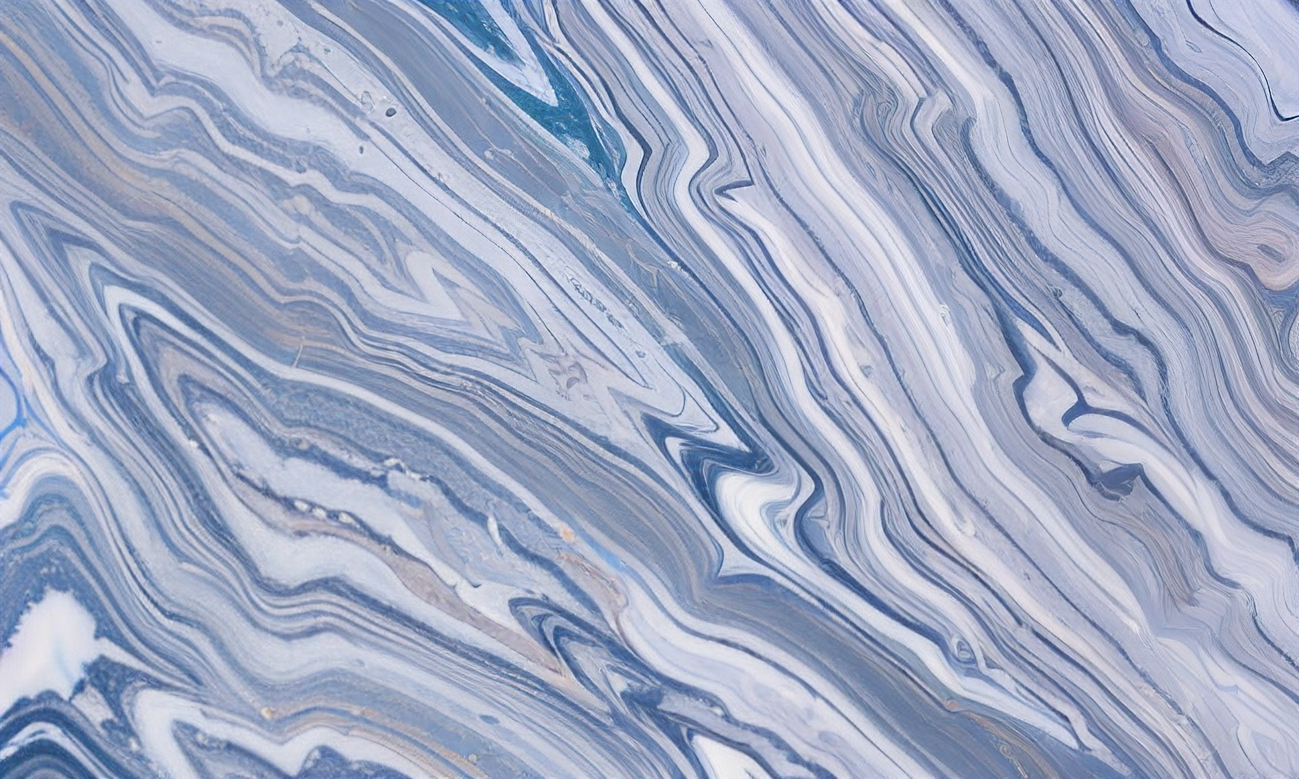 marbled surface with a blue and white pattern