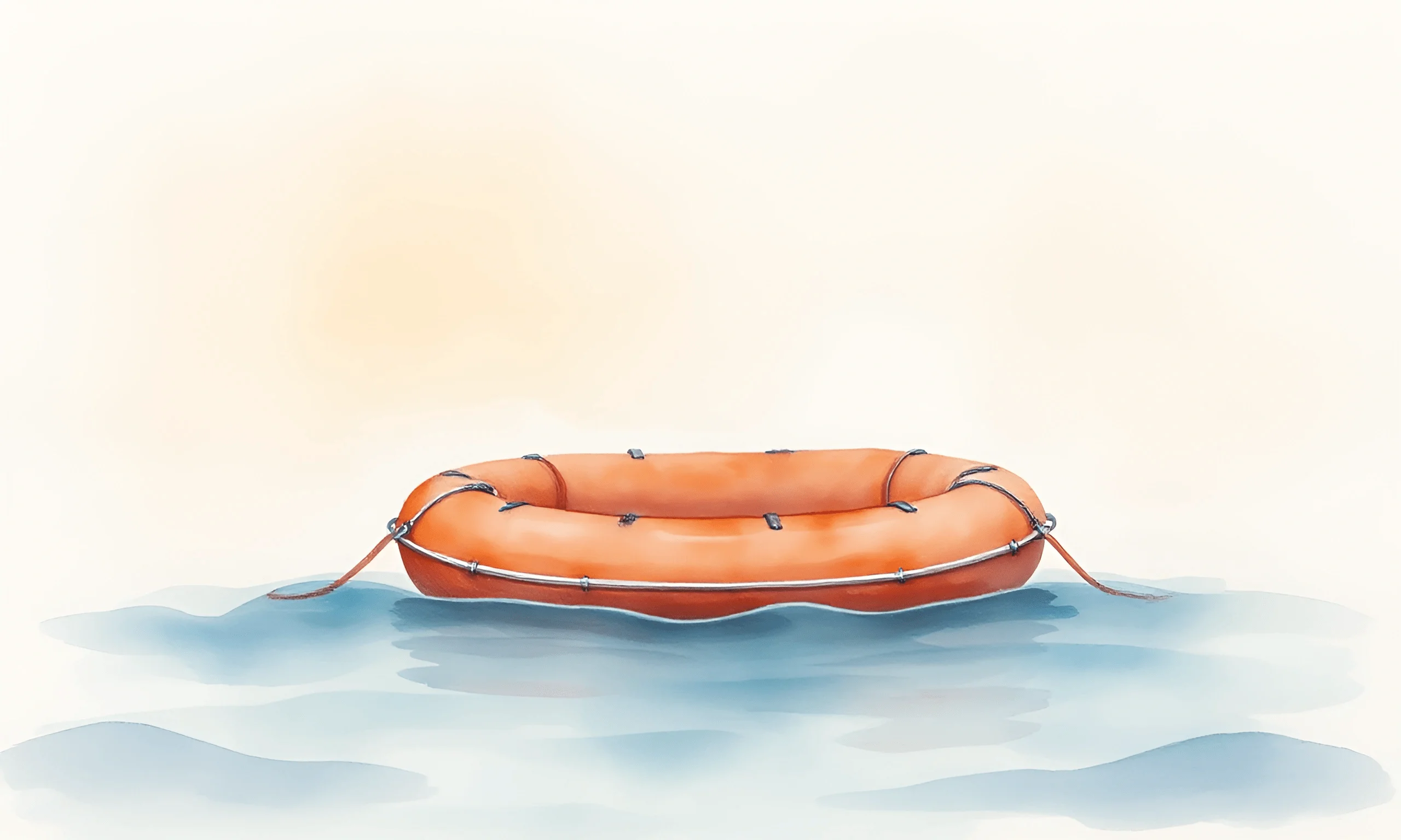 Orange Lifebuoy Floating on Water - Free Download - AI Scribbles