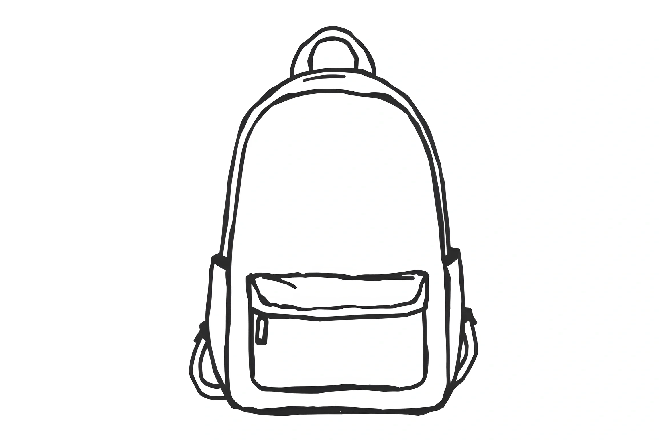 Simple Line Drawing of Backpack - Free Download - AI Scribbles