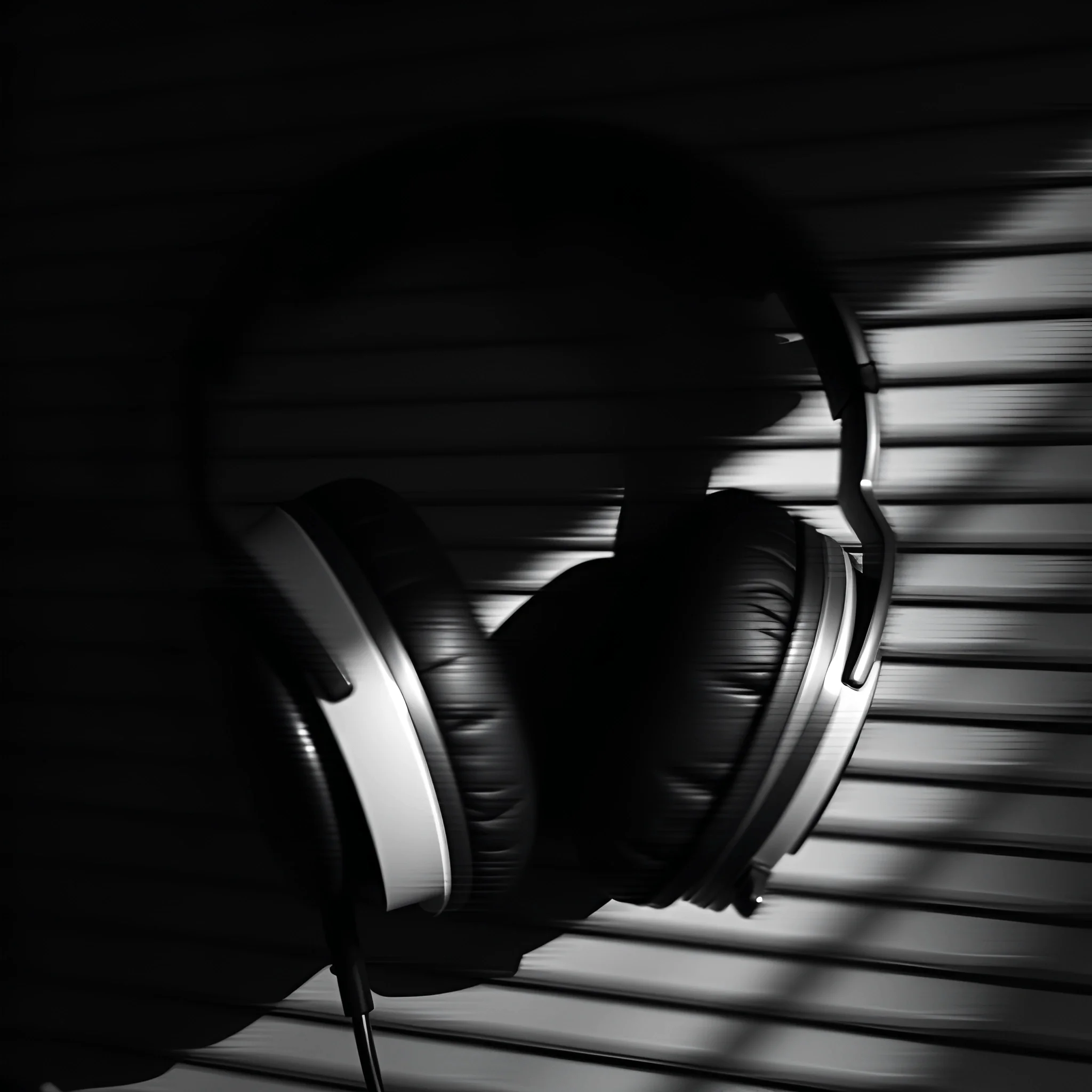 Black and White Headphones with Shadow on Blinds - Free Download - AI ...