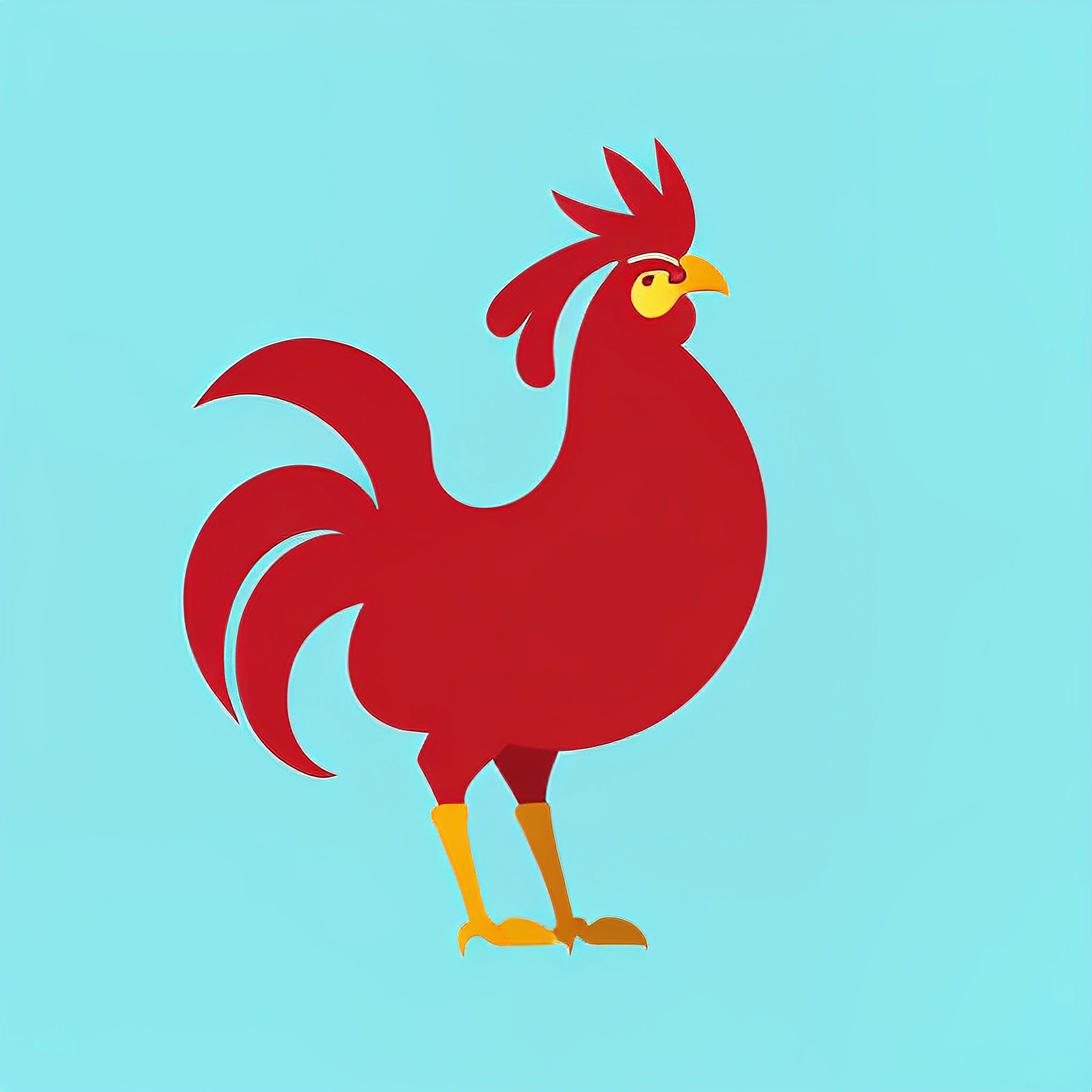 Vibrant Red Rooster Illustration - Free Download - AI Scribbles