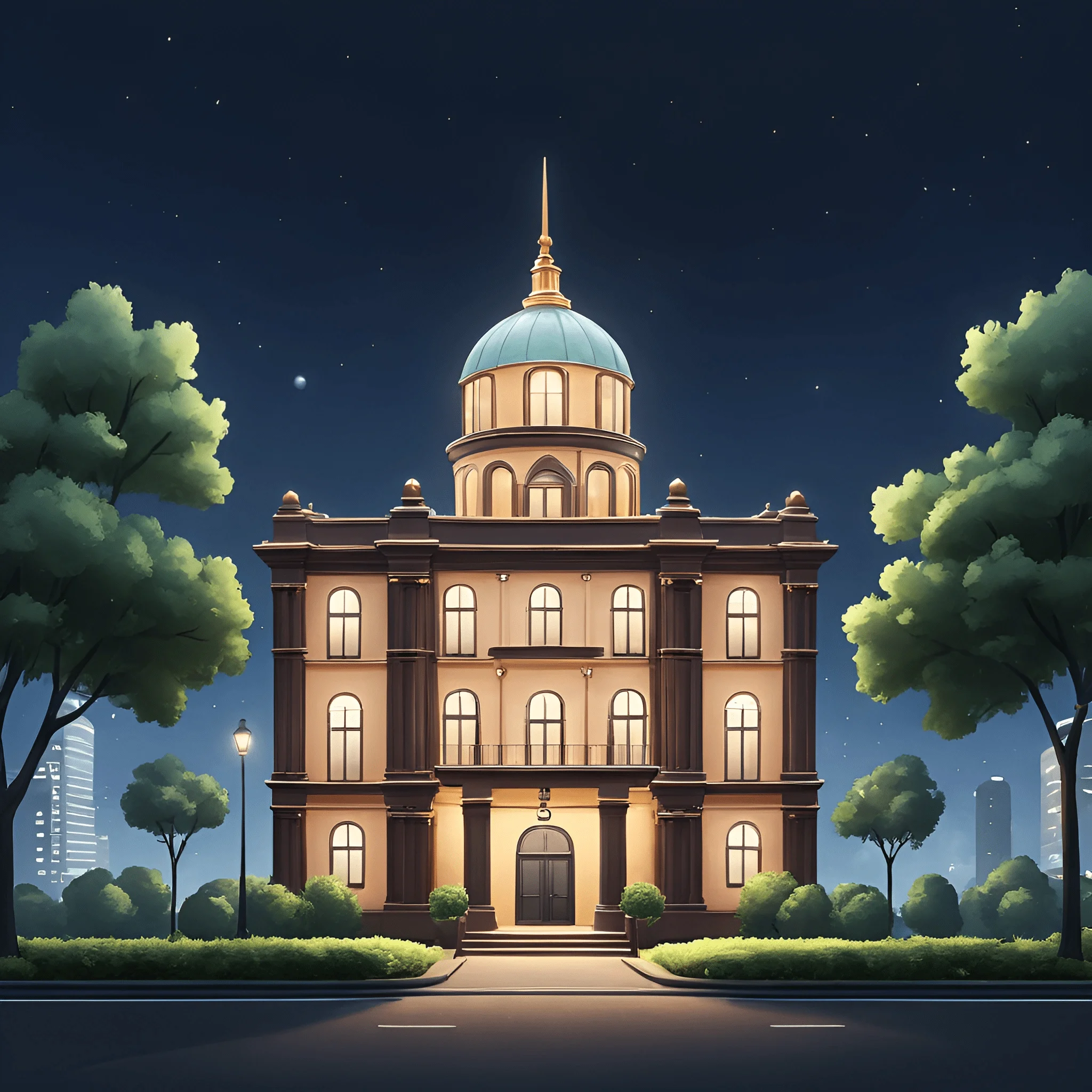 Historic Building at Night - Free Download - AI Scribbles