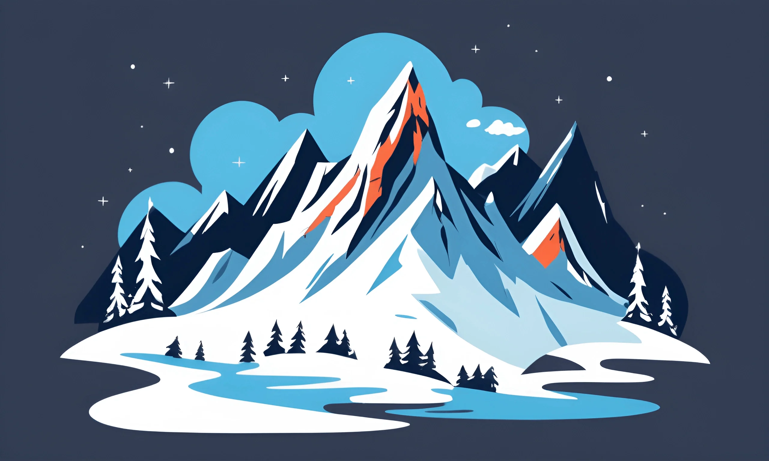 Styleized Vector Landscape Stylized Mountain Landscape - Free Download - AI Scribbles