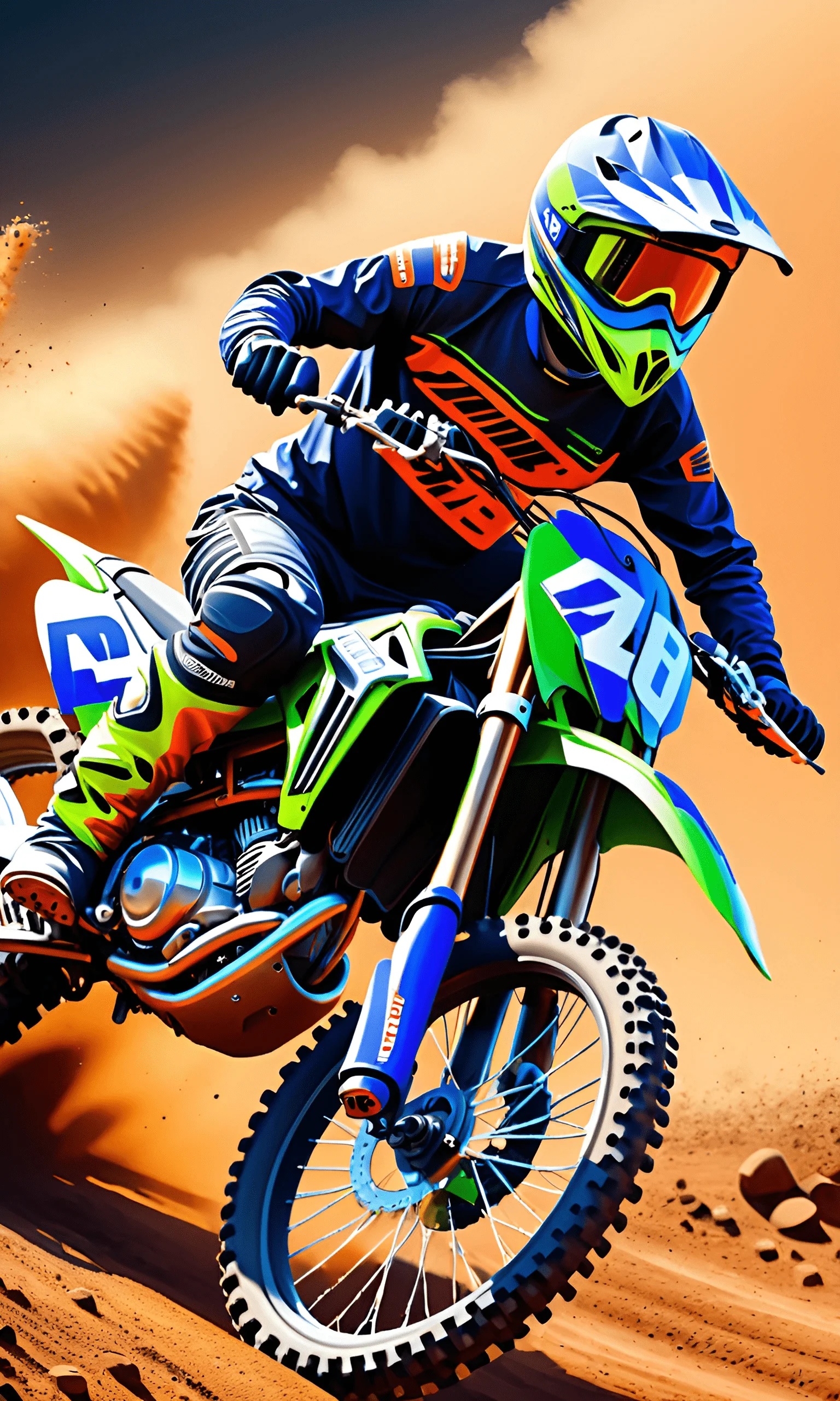 Motocross Rider in Action - Free Download - AI Scribbles