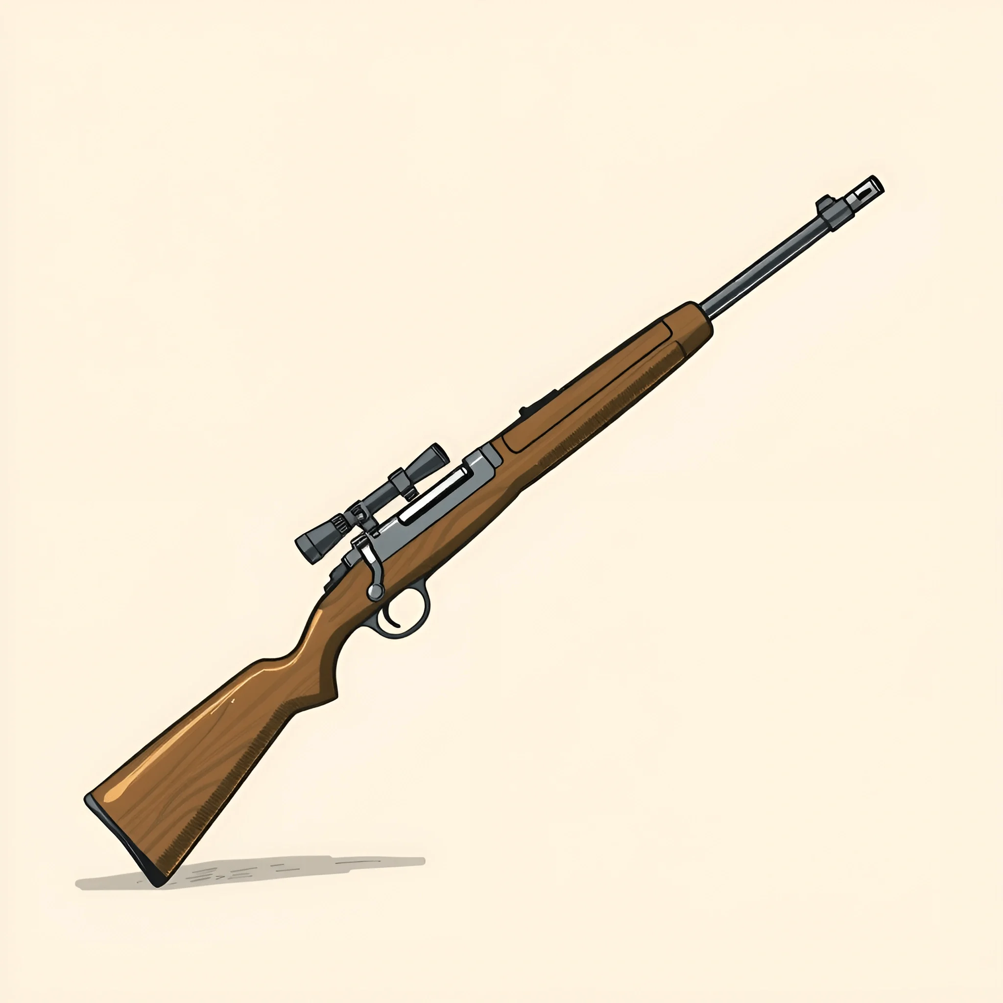 Bolt Action Hunting Rifle Illustration - Free Download - AI Scribbles