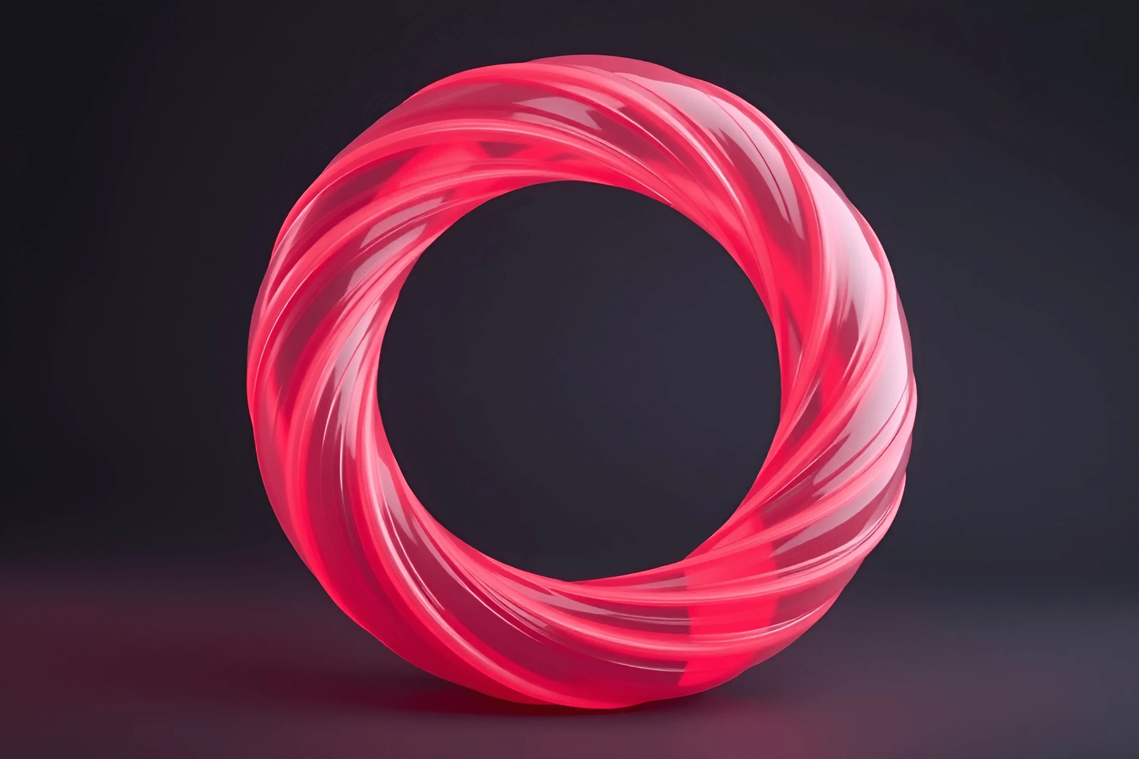 Abstract Red Twisted Loop Sculpture - Free Download - AI Scribbles