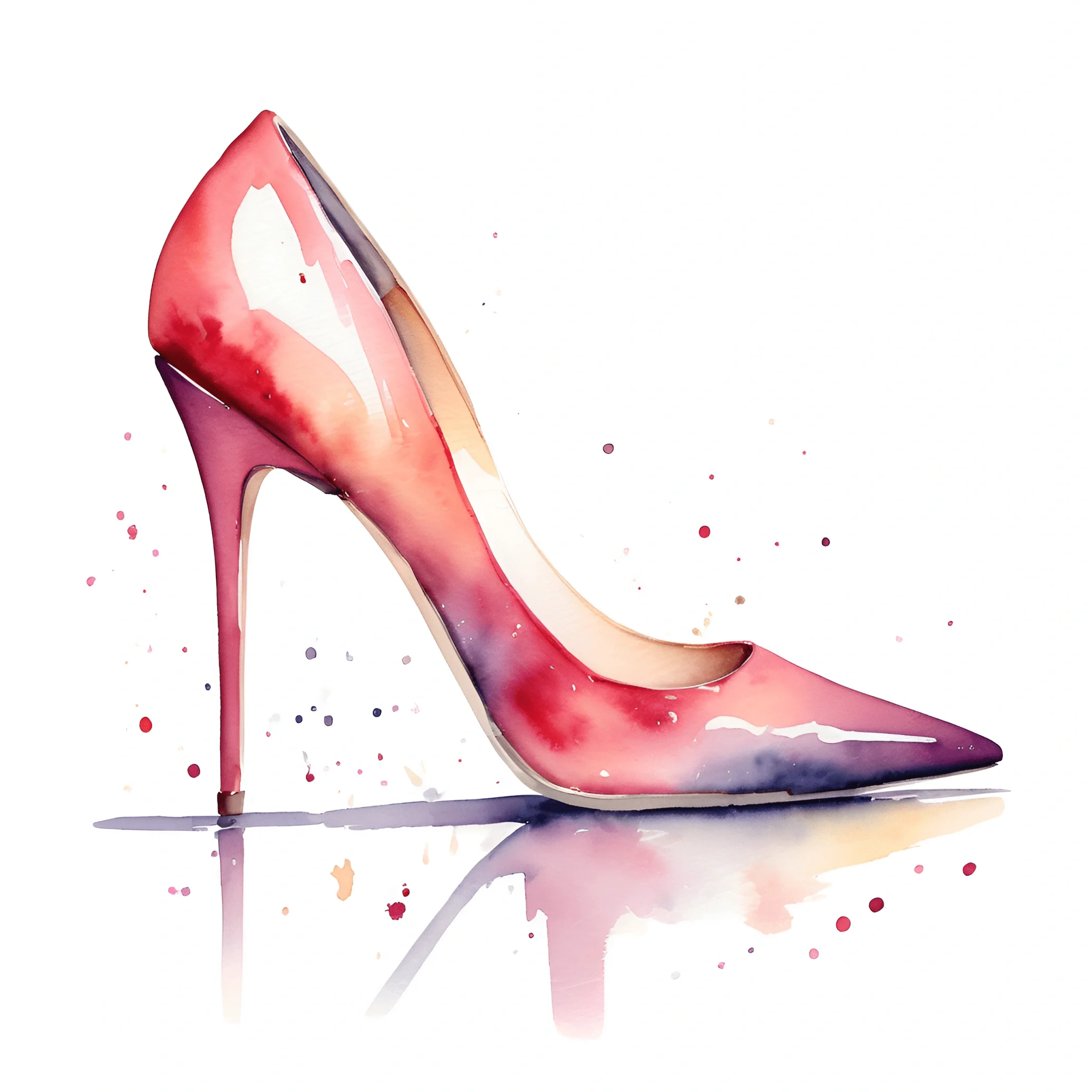 Elegant Watercolor High Heel Painting - Free Download - AI Scribbles