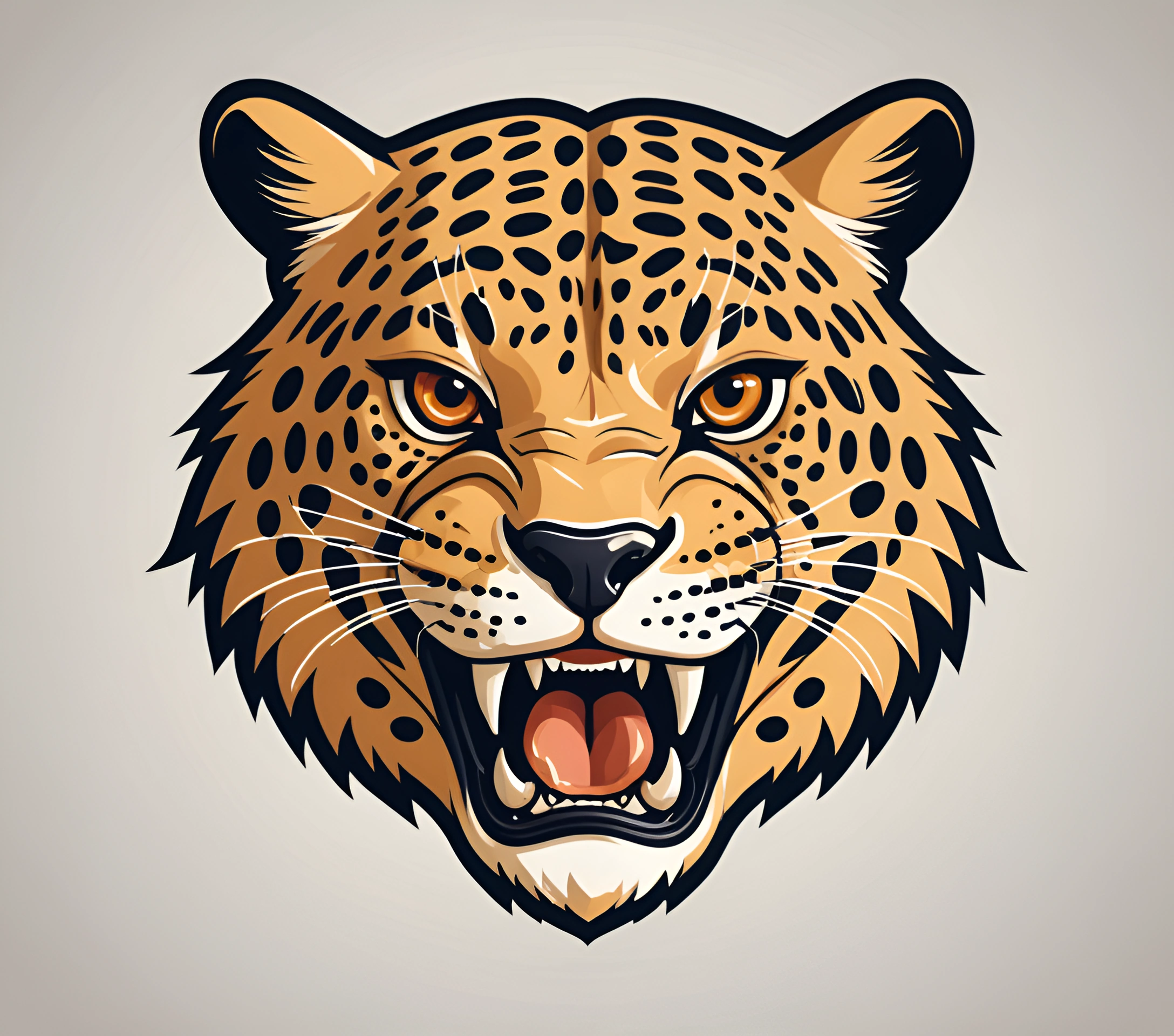 Leaopard Head Bold Leopard Head Illustration - Free Download - AI Scribbles