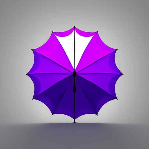 purple umbrella with black handle on a gray background